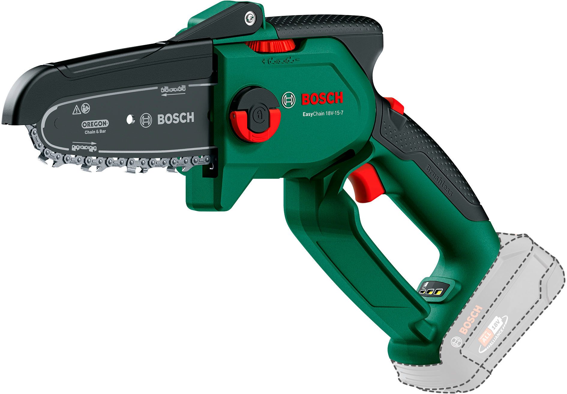 Bosch Home & Garden Akku-Kettensäge »EasyChain 18V-15-7«, 15 cm Schwertlänge, Oregon-Kette, ohne Akku, ohne Ladegerät