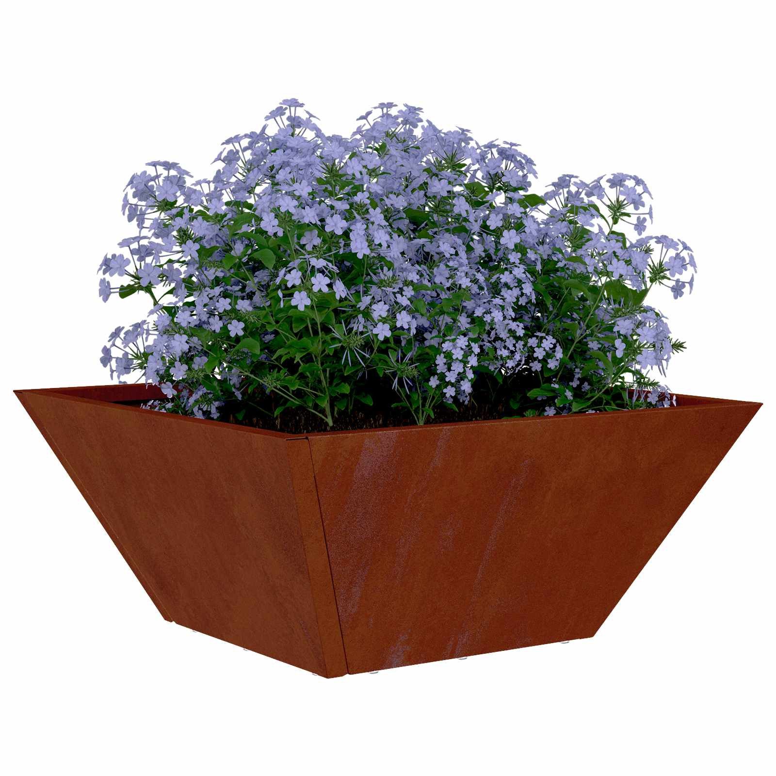 furnicato Blumentopf Garten-Pflanzgefäß 35 x 35 x 15 cm Rostig, Trapezförmiger Blumenkübel mit robuster Bauweise für deinen Garten