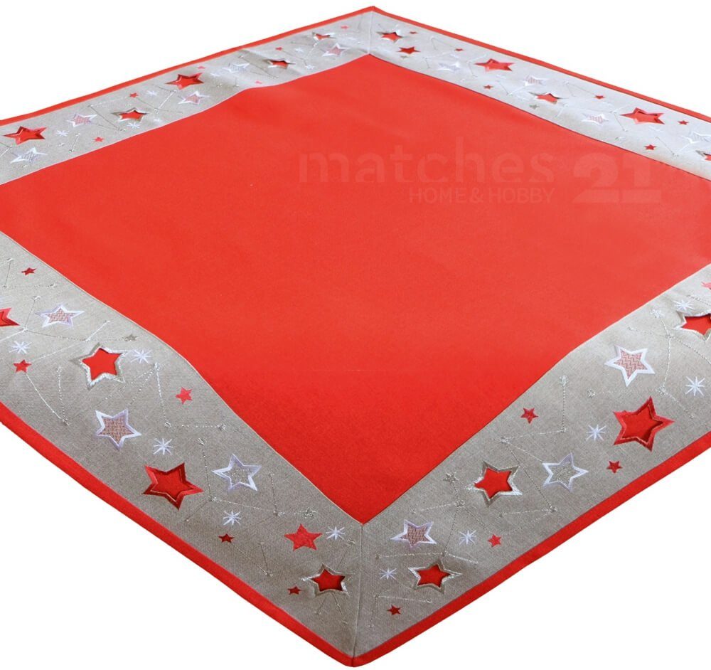 matches21 HOME & HOBBY Tischdecke »Tischläufer Mitteldecke rot hellgrau
