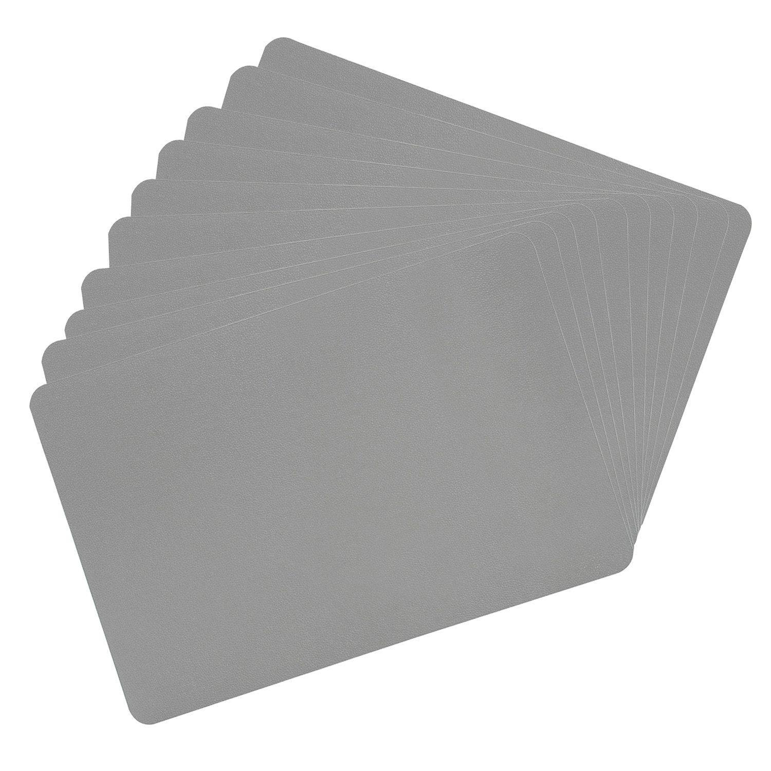 Kesper Platzset 10 Platzsets Kunstleder - Grau - 43 x 29 cm, (10-St), geräuschdämpfend