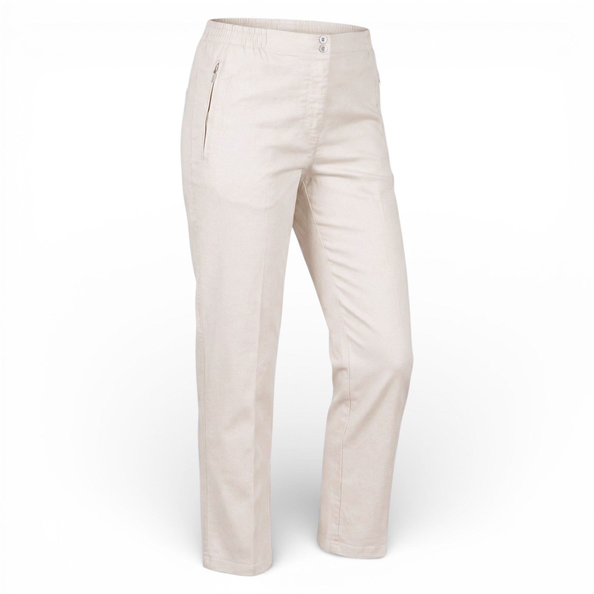 Aurela Damenmode Straight-Jeans Stretch Jeans Damen Schlupfhose Kurzgröße Jeanshose Denim mit Gummizug, Größe 36 bis 54 – Bild 2 von 4