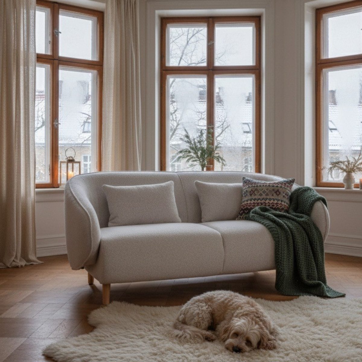 MR.DEKO Loungesofa Lounge Sofa Alezio – 3-Sitzer, 189x78x86 cm, Strukturstoff, 3-Sitzer Sofa, montiert geliefert, mit Knuffelkissen 1 Teile, Bequemes Dreisitzer Sofa mit Armlehnen & Rückenlehne, inkl. Kissen