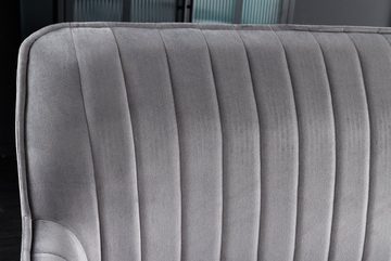 riess-ambiente Sitzbank TURIN 160cm silbergrau / schwarz (Einzelartikel, 1-St), Esszimmer · Samt · Metall · Rückenlehne · Schlafzimmer · Retro Design