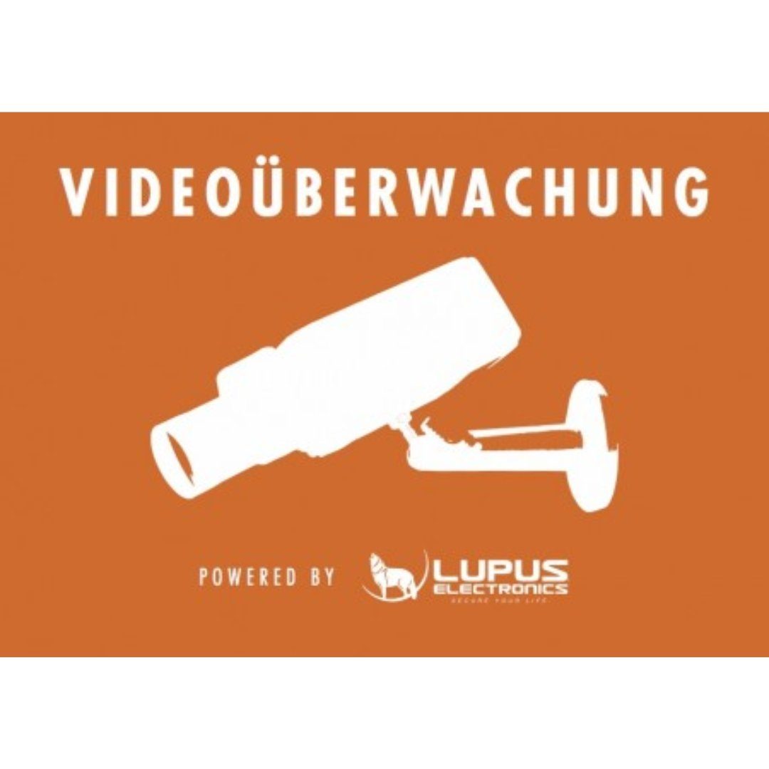 LUPUS ELECTRONICS 10862 Aufkleber: Achtung Videoüberwachung, Orange, Weiß Gefahrenmeldeanlage