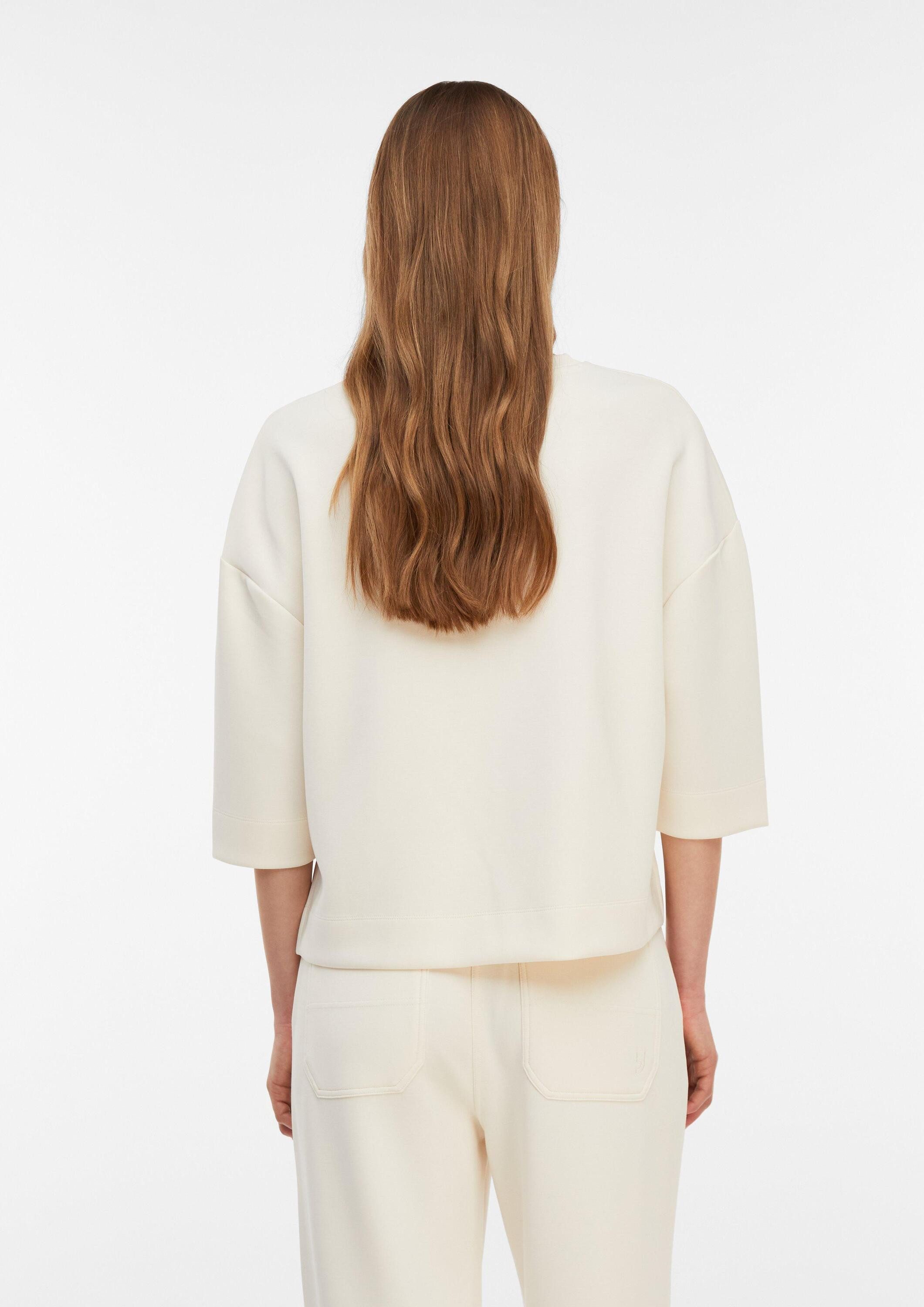 comma 3/4 Arm-Pullover Sweatshirt Weiches Sweatshirt mit aufgesetzter Tasche