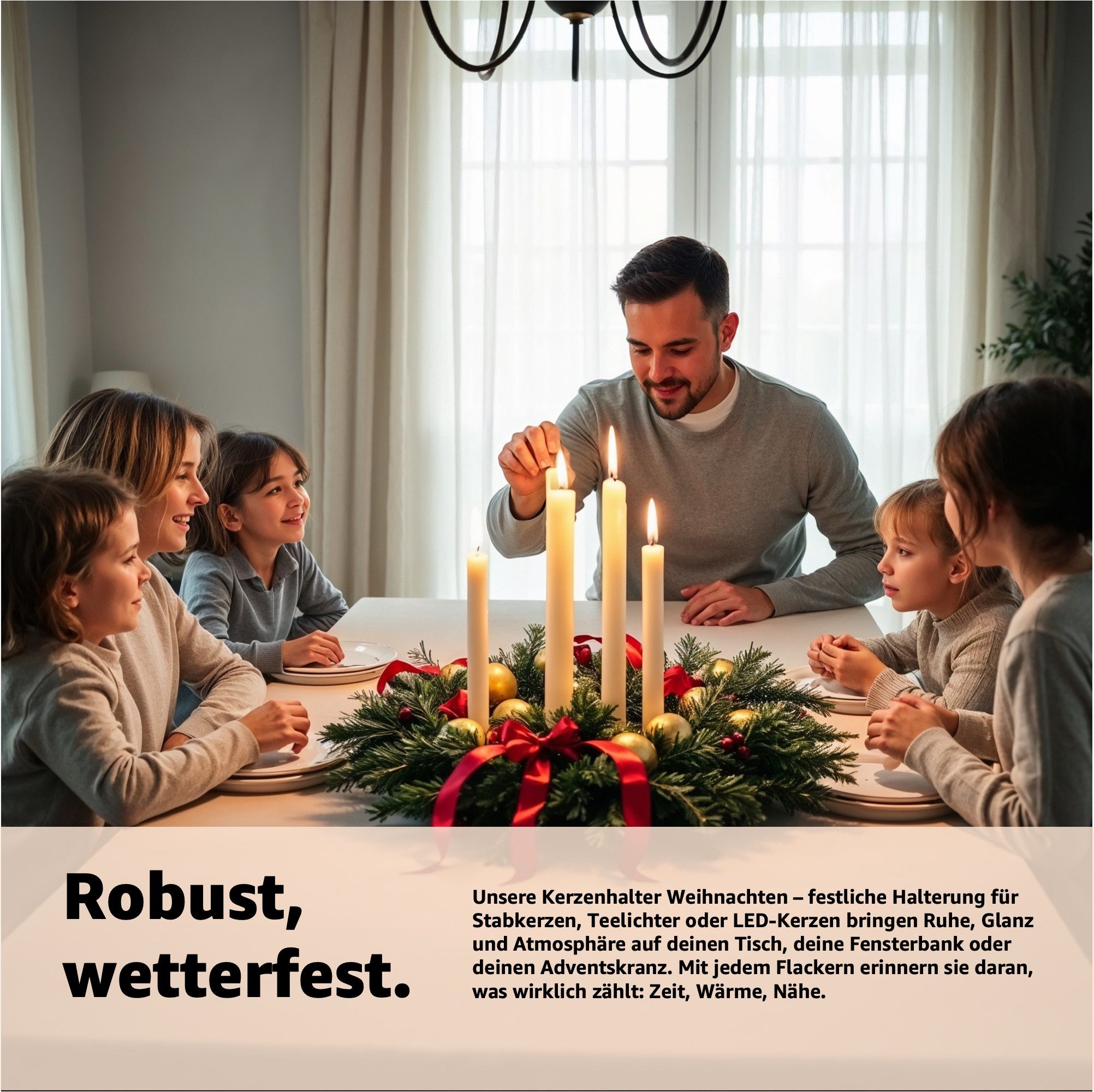 happymas Adventskranz 4x Adventskranzstecker 5 cm Kerzenhalter - universell für Kerzen