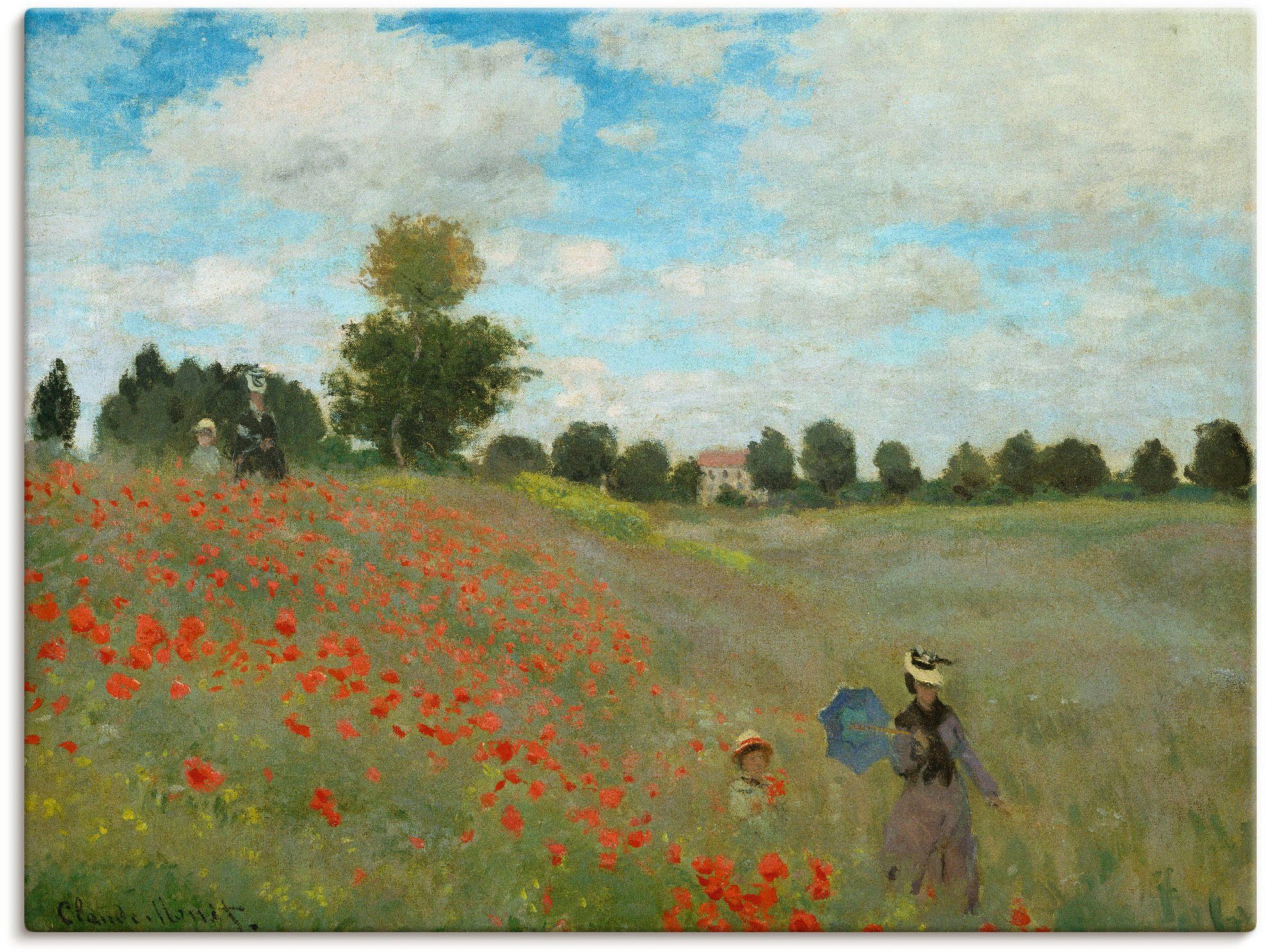 Artland Wandbild Mohnfeld bei Argenteuil. 1873, Blumen (1 St), als Leinwandbild, Poster, Wandaufkleber in verschied. Größen
