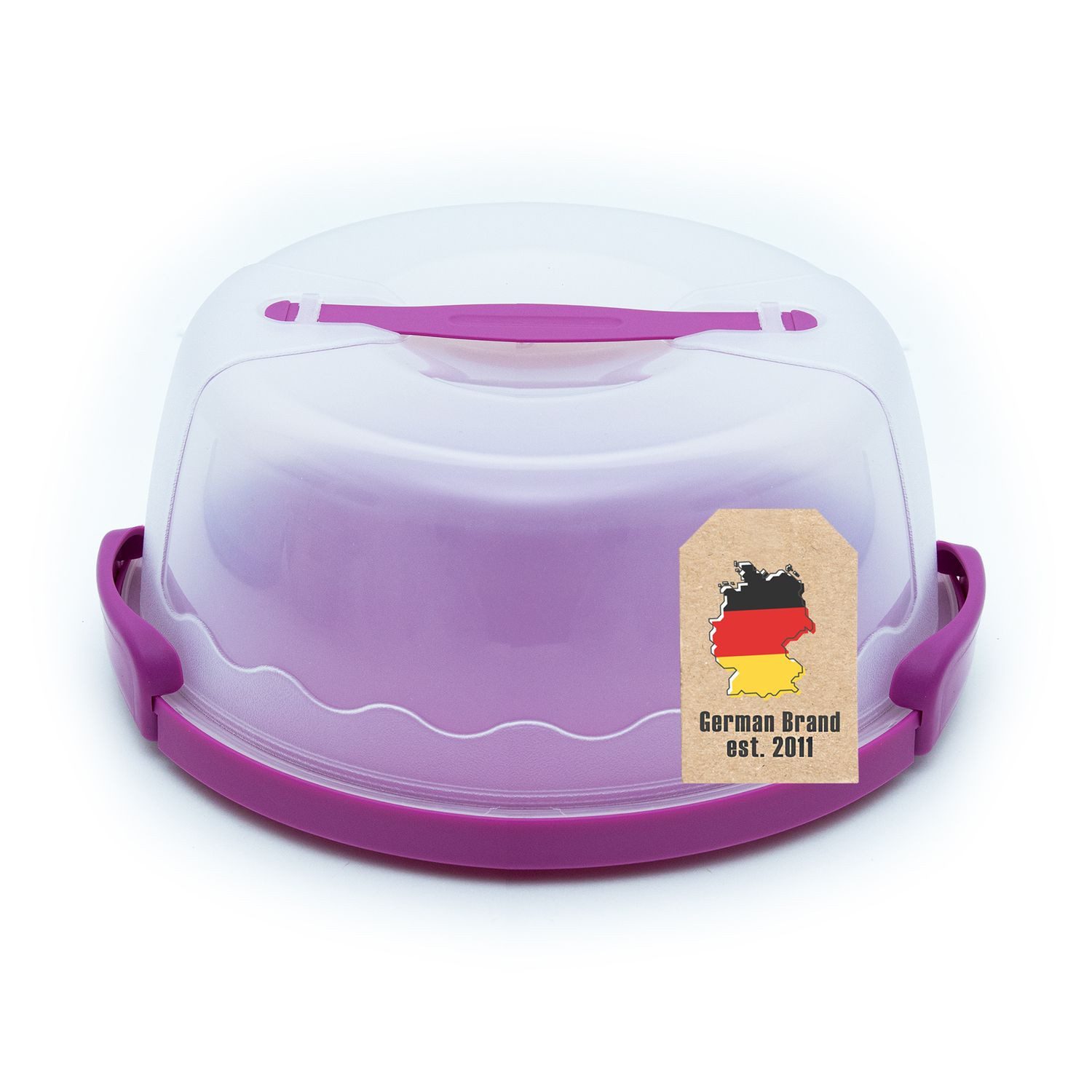 Intirilife Kuchentransportbox, Kunststoff, (2-tlg., 1x Kuchenbox mit Tragegriff), Transportbox Tortenhaube mit Klickverschluss Transportbehälter Kuchen