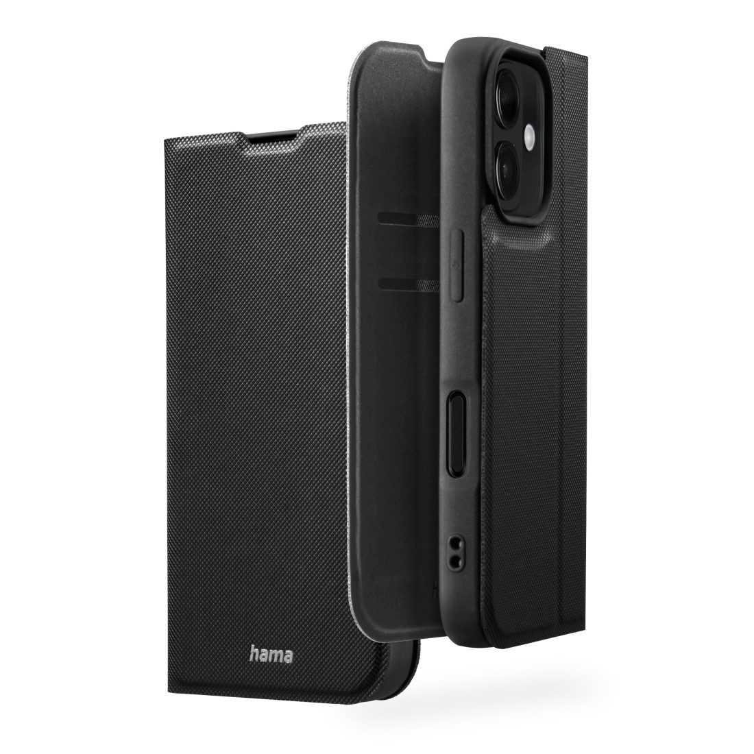 Hama Smartphone-Hülle Handytasche Booklet für Apple iPhone 16 mit Kartenfächer, Schwarz, Standfunktion, Kartenfächer