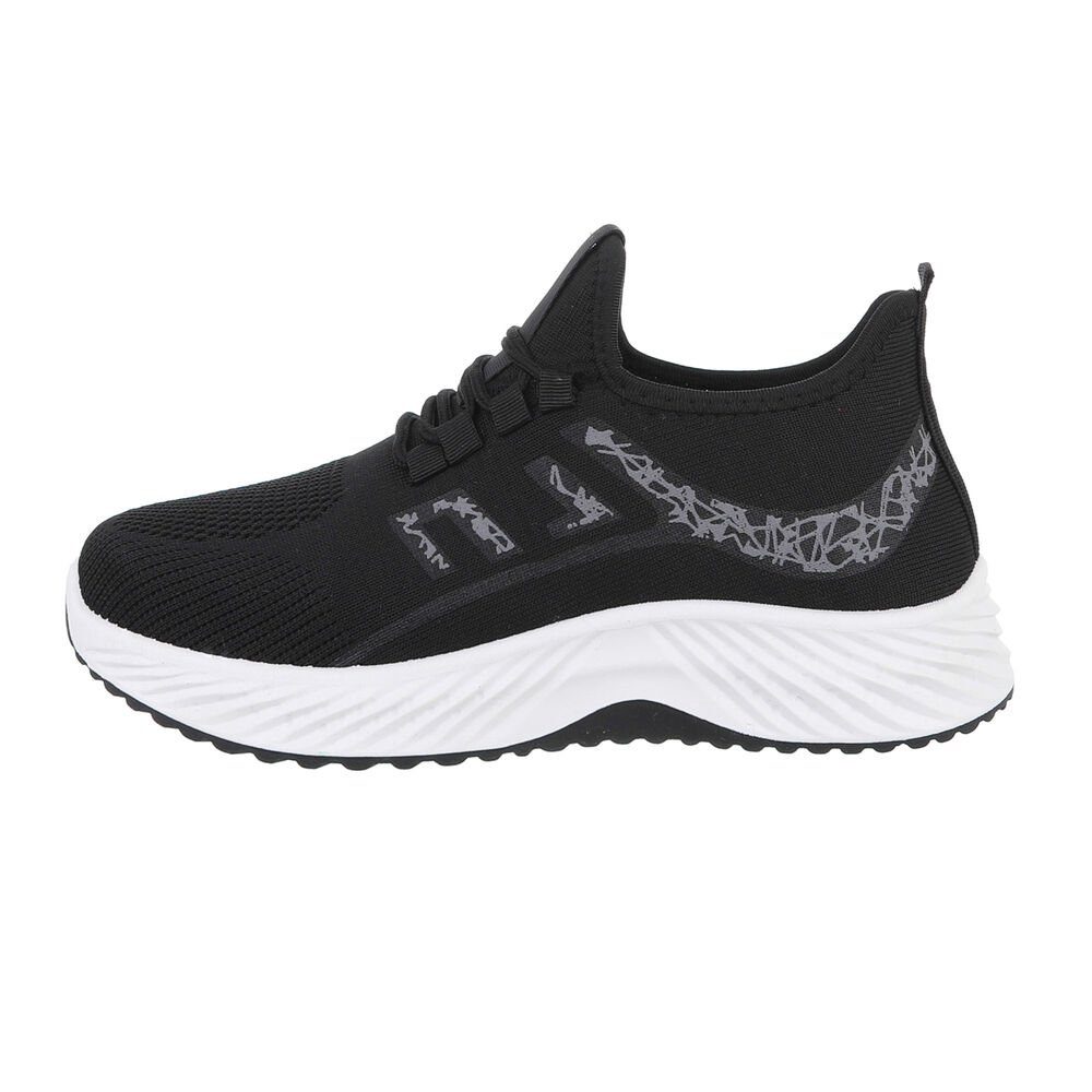 Ital-Design Herren Low-Top Freizeit Sneaker Flach Sneakers in Schwarz