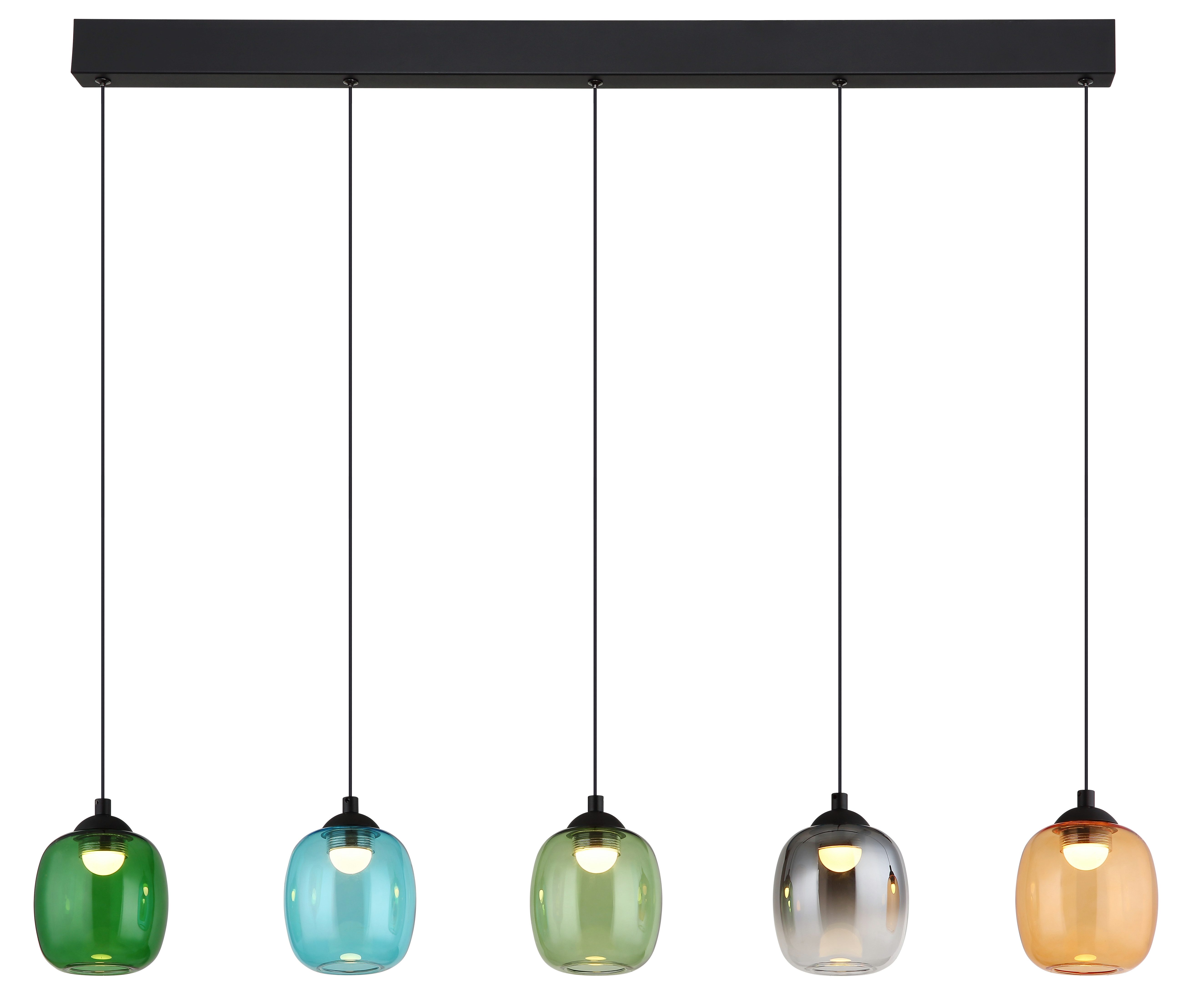 NOWA LED-Hängeleuchte MINARA, Memoryfunktion, LED fest integriert, Warmweiß, Gläser, Hängeleuchte, Wohnzimmer, Esstisch