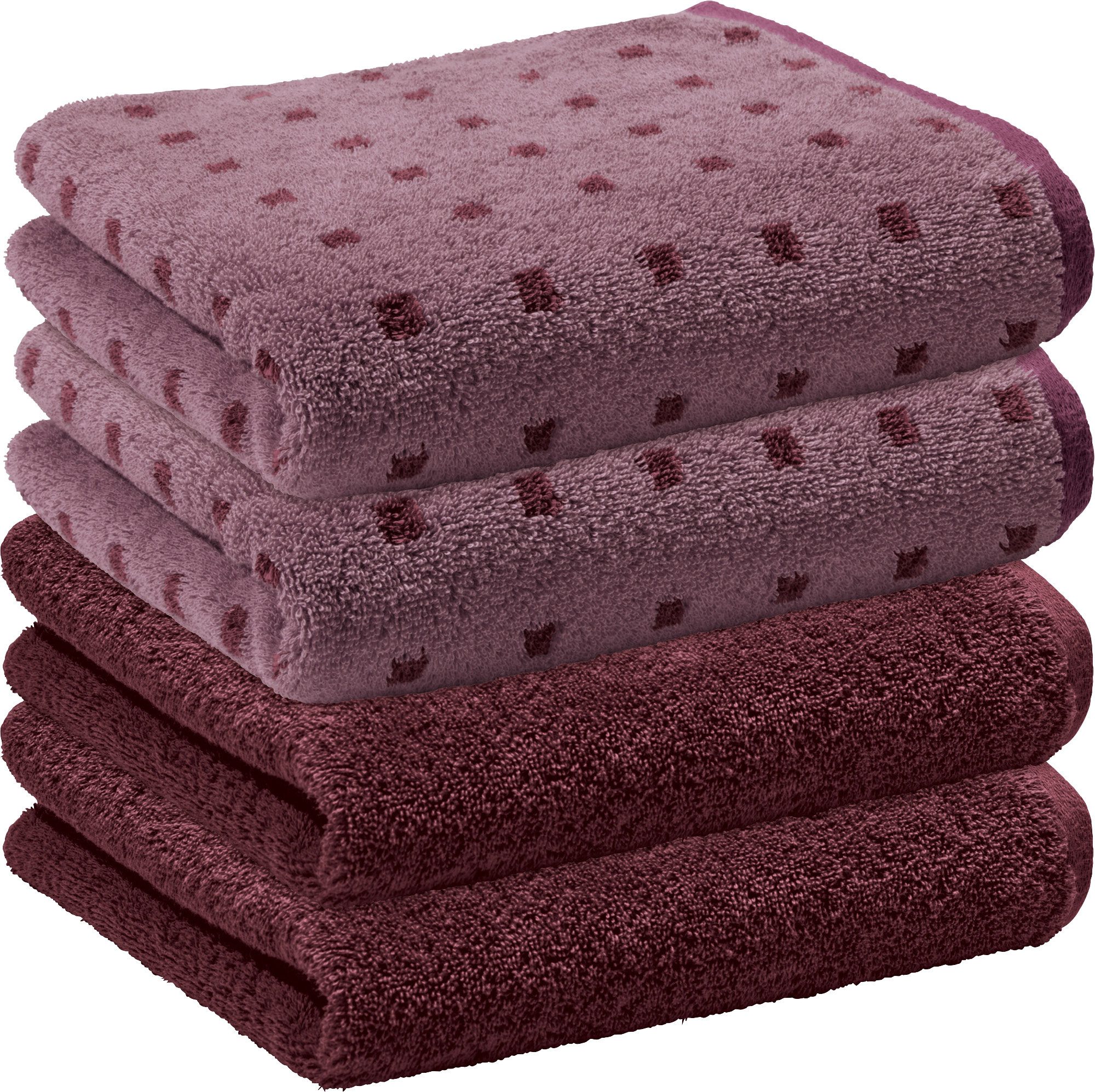 Erwin Müller Handtuch Handtuch "Sigmaringen" 4er-Pack, Frottier/Jacquard, Walk-Frottier Uni/Karo/gemustert
