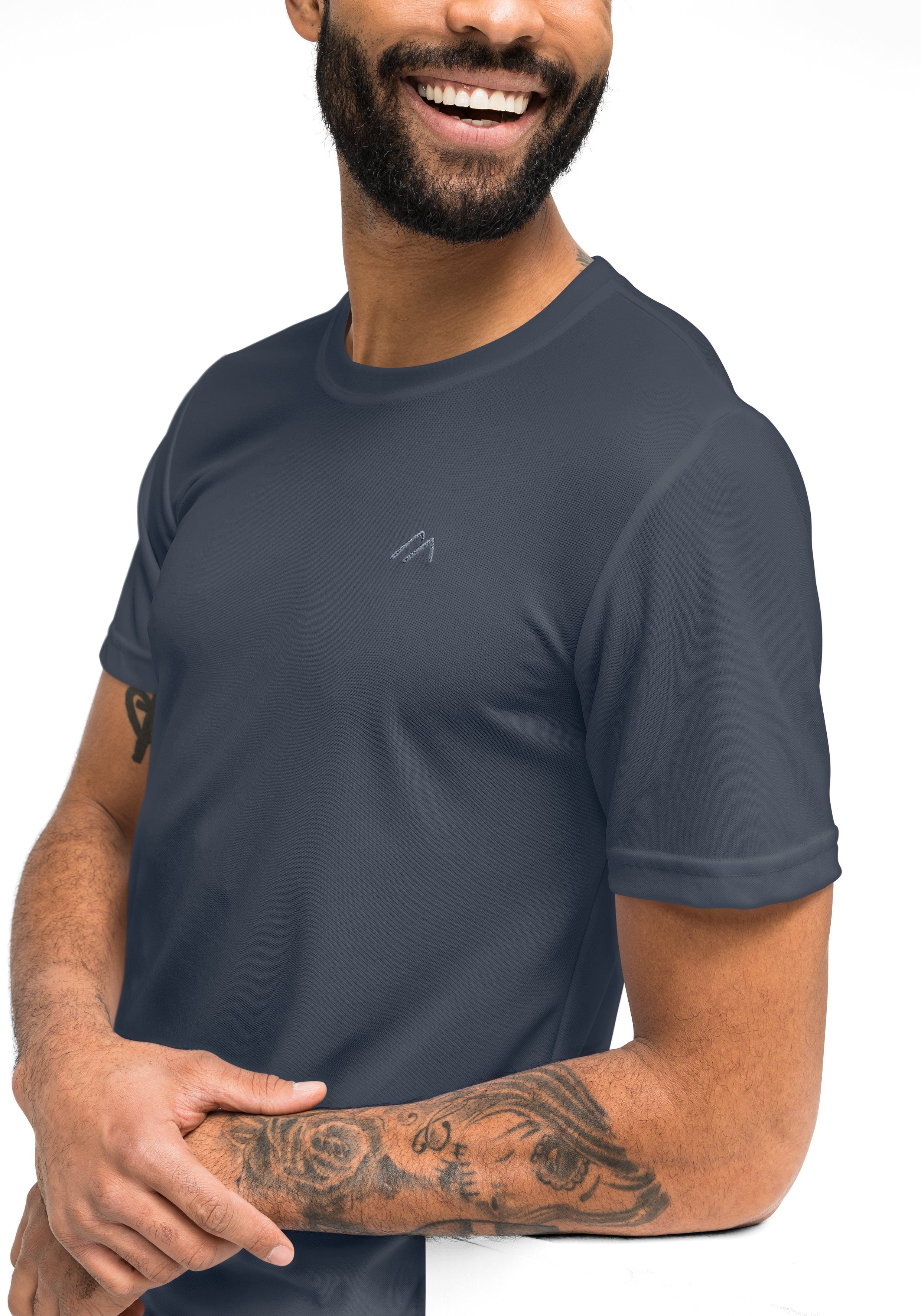 Maier Sports Funktionsshirt Walter Herren T-Shirt, rundhals pique Outdoorsh günstig online kaufen