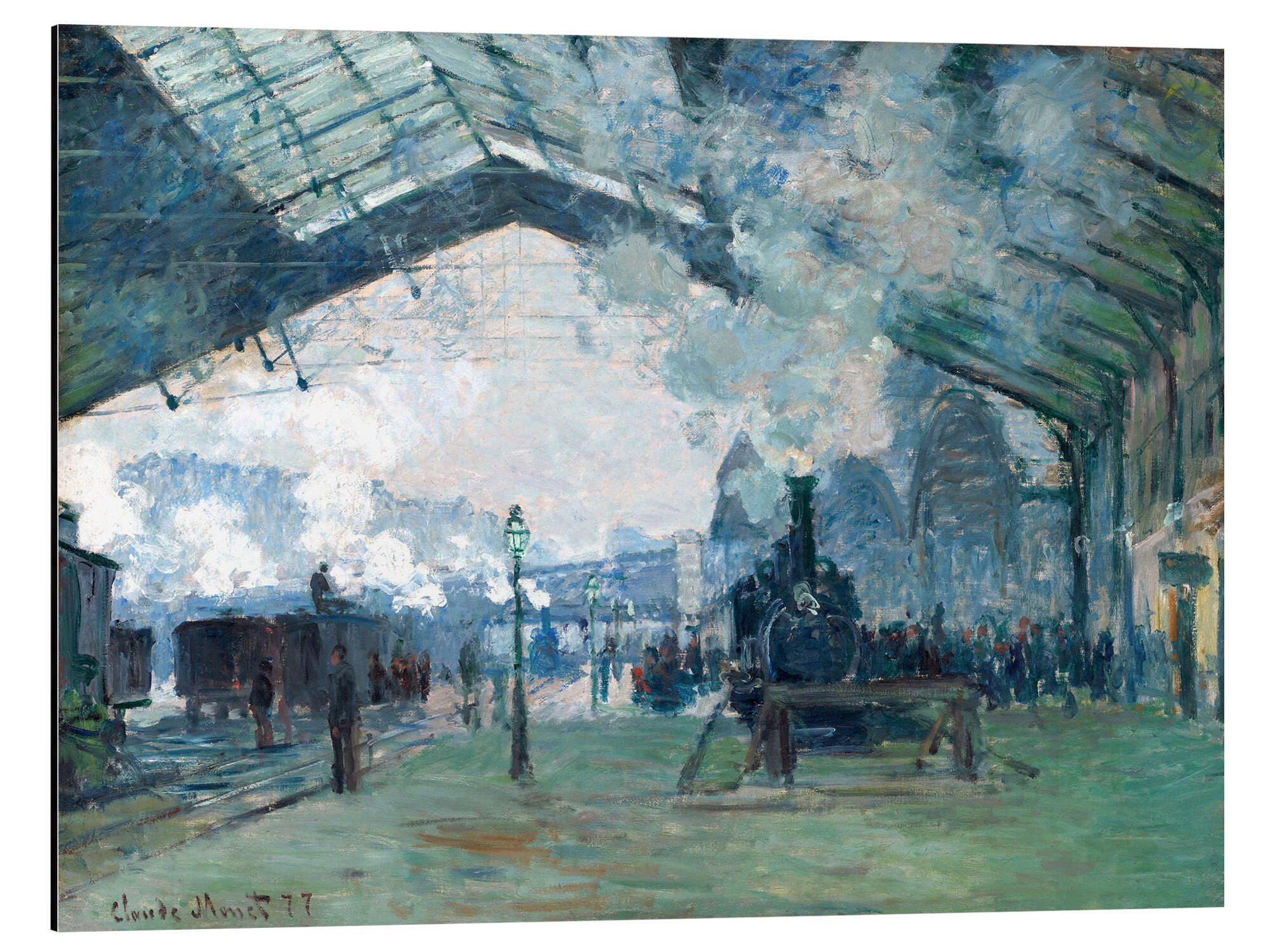 Posterlounge Alu-Dibond-Druck Claude Monet, Bahnhof Saint-Lazare: Der Zug aus der Normandie, Wohnzimmer Malerei