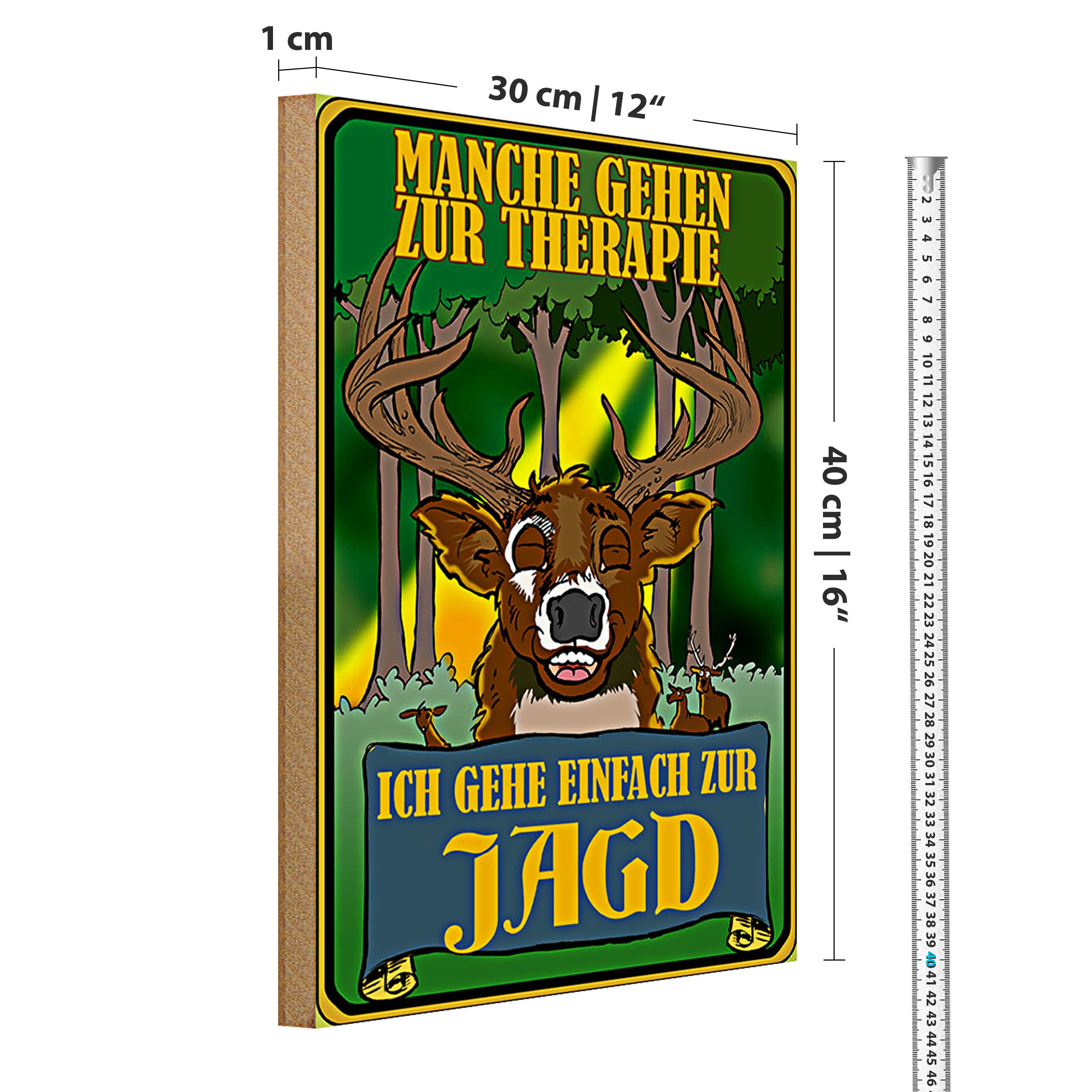 Roomando Holzbild Jagd 30x40cm ich geh einfach zur Jagd Therapie