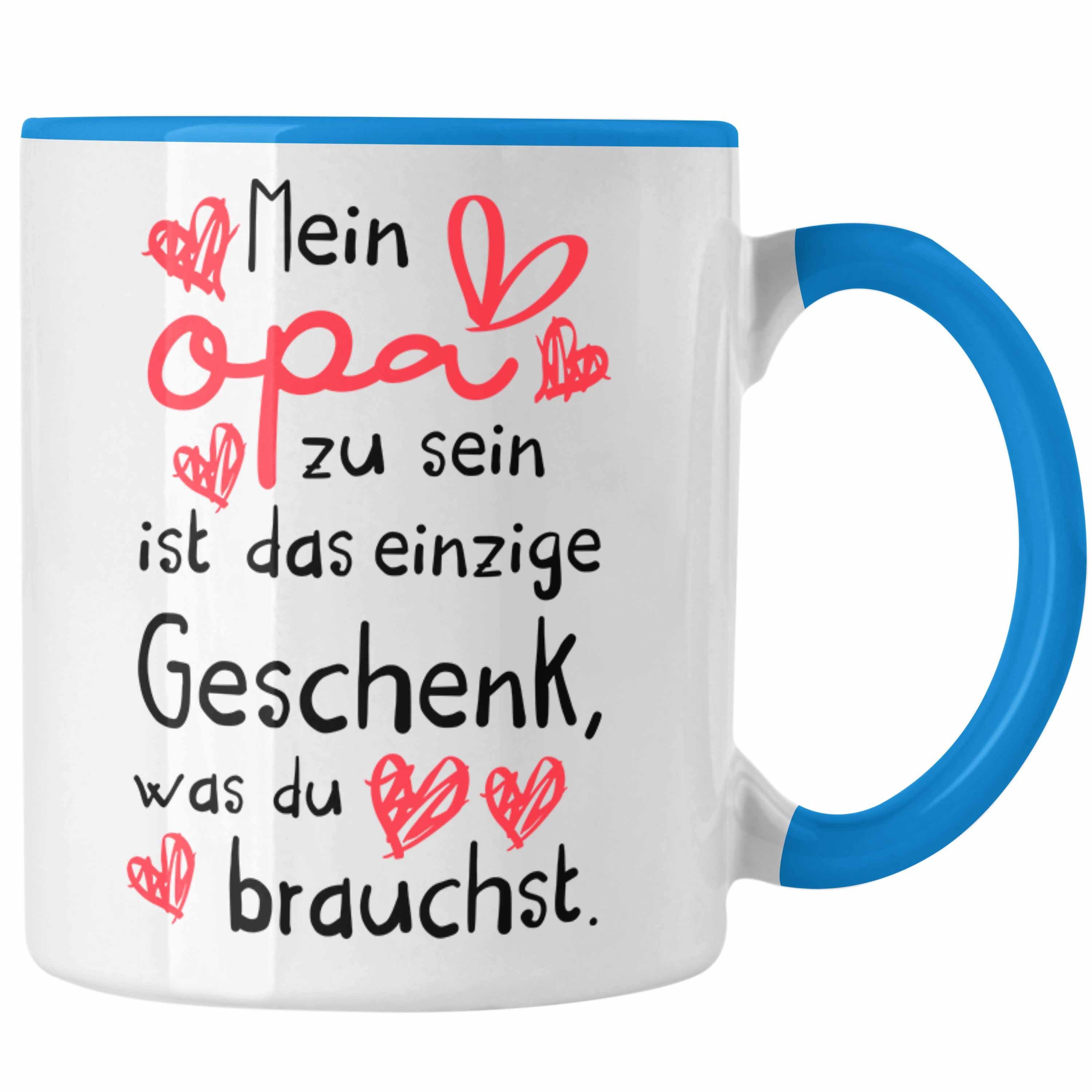 Tasse Trendation mit Geschenke für Geschenk Spruch Trendation Geschenkidee Tasse Enkel Blau Kaffeetasse - Vatertag Opa Nichte Großvater Opa