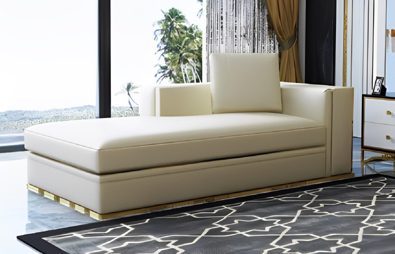 Xlmoebel Recamiere Sofa mit Polsterung und modernem Design Chaiselongue, Hergestellt in Europa