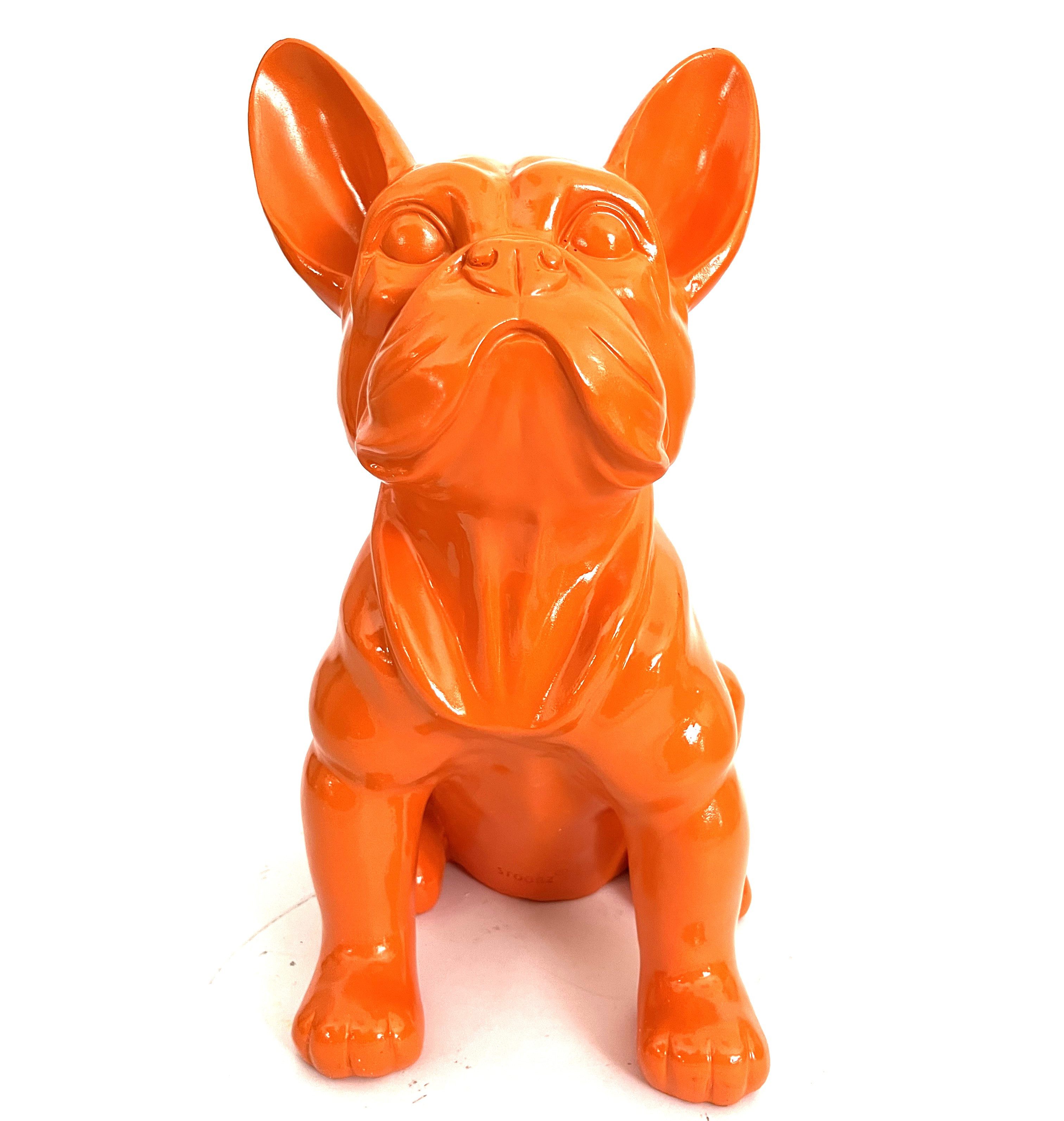 Imhof & Stevens Dekofigur Französische Bulldogge Hunde Deko Figur Orange 37 cm, Orange