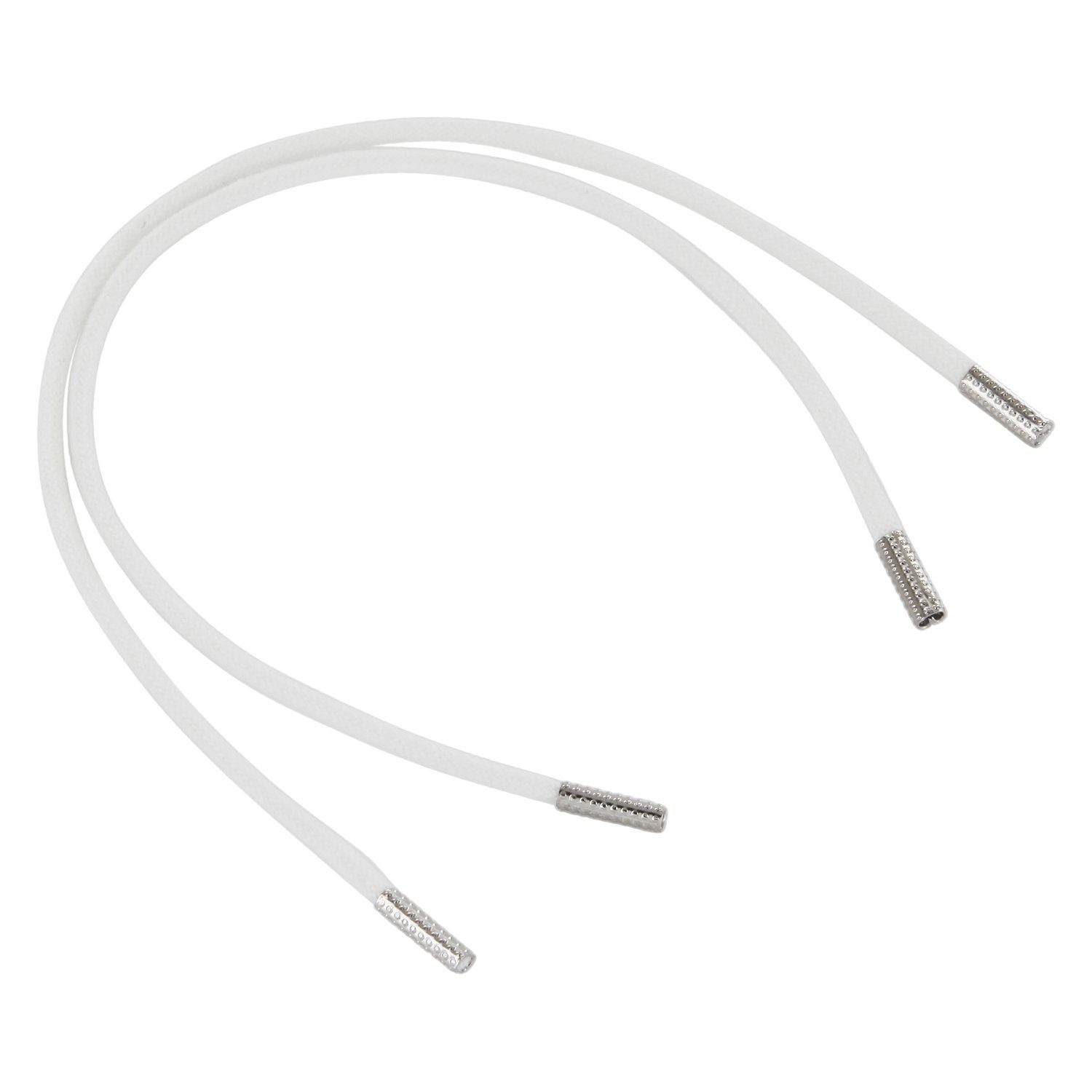 Schnürsenkel Rema Schnürsenkel Weiß - rund - ca. 2,5 mm dünn für Sie nach Wunschlänge geschnitten und mit Metallenden versehen