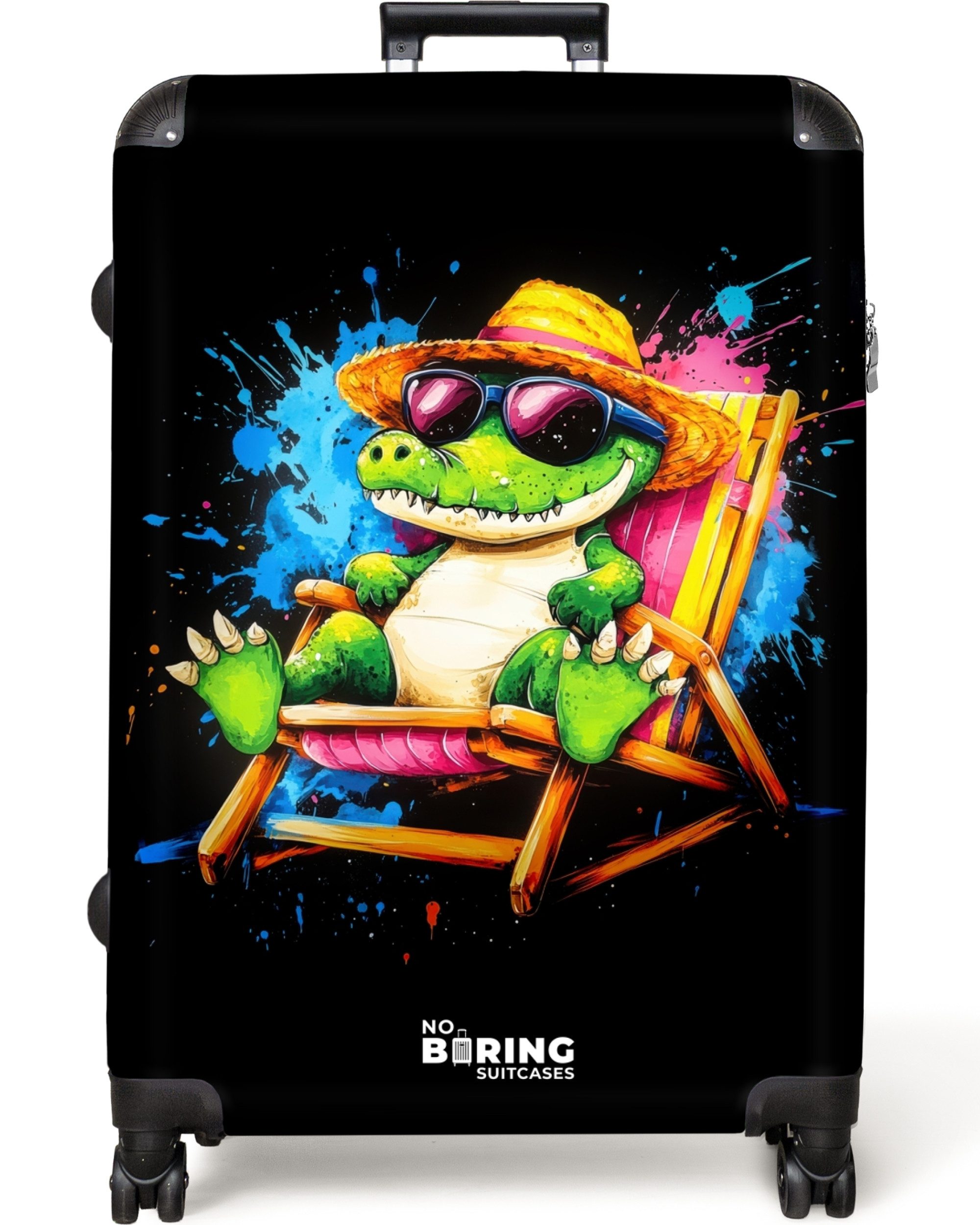 NoBoringSuitcases.com© Hartschalen-Trolley Sommerkrokodil mit Graffiti 77 günstig online kaufen