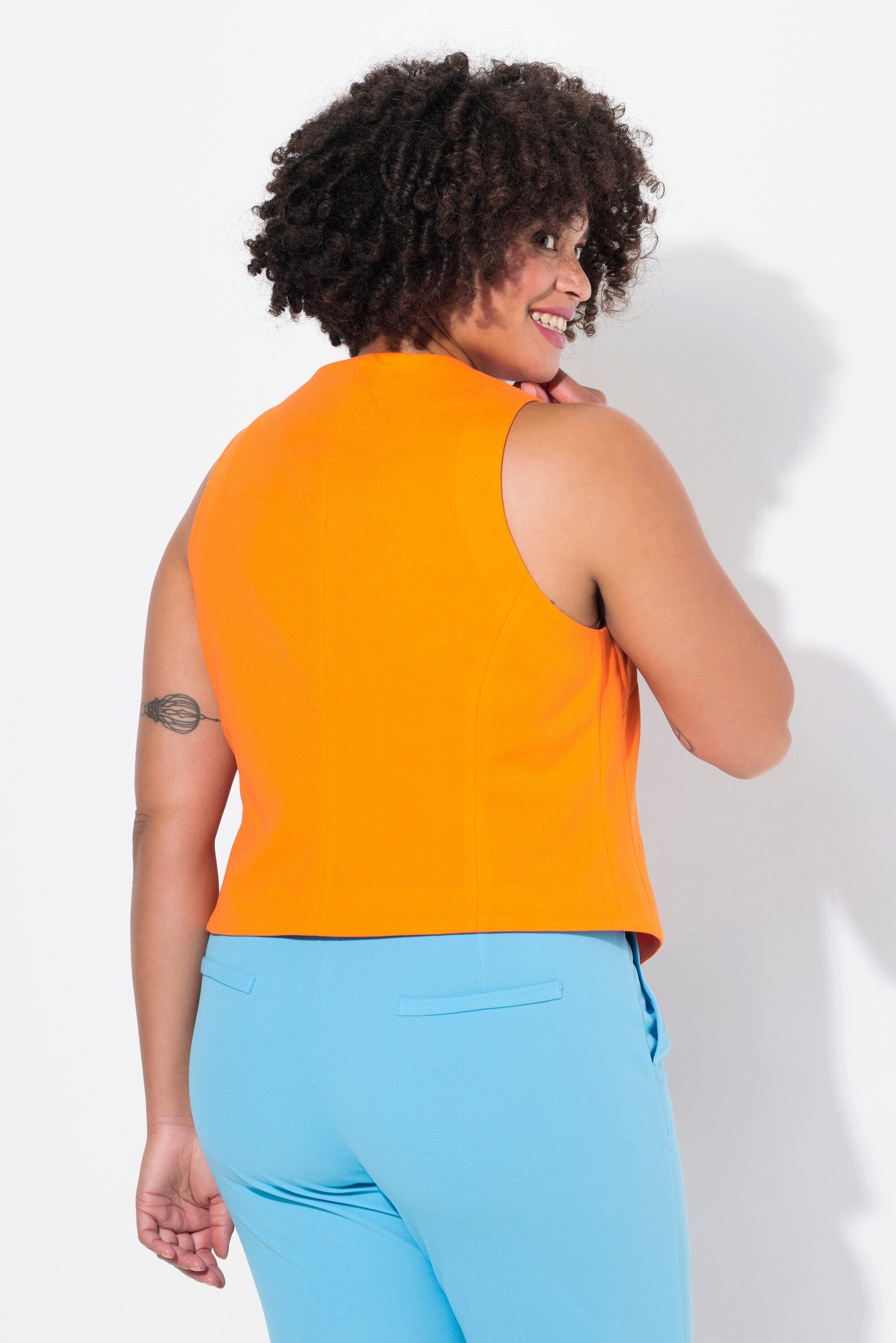 Angel of Style Steppweste Weste Anzug V-Ausschnitt