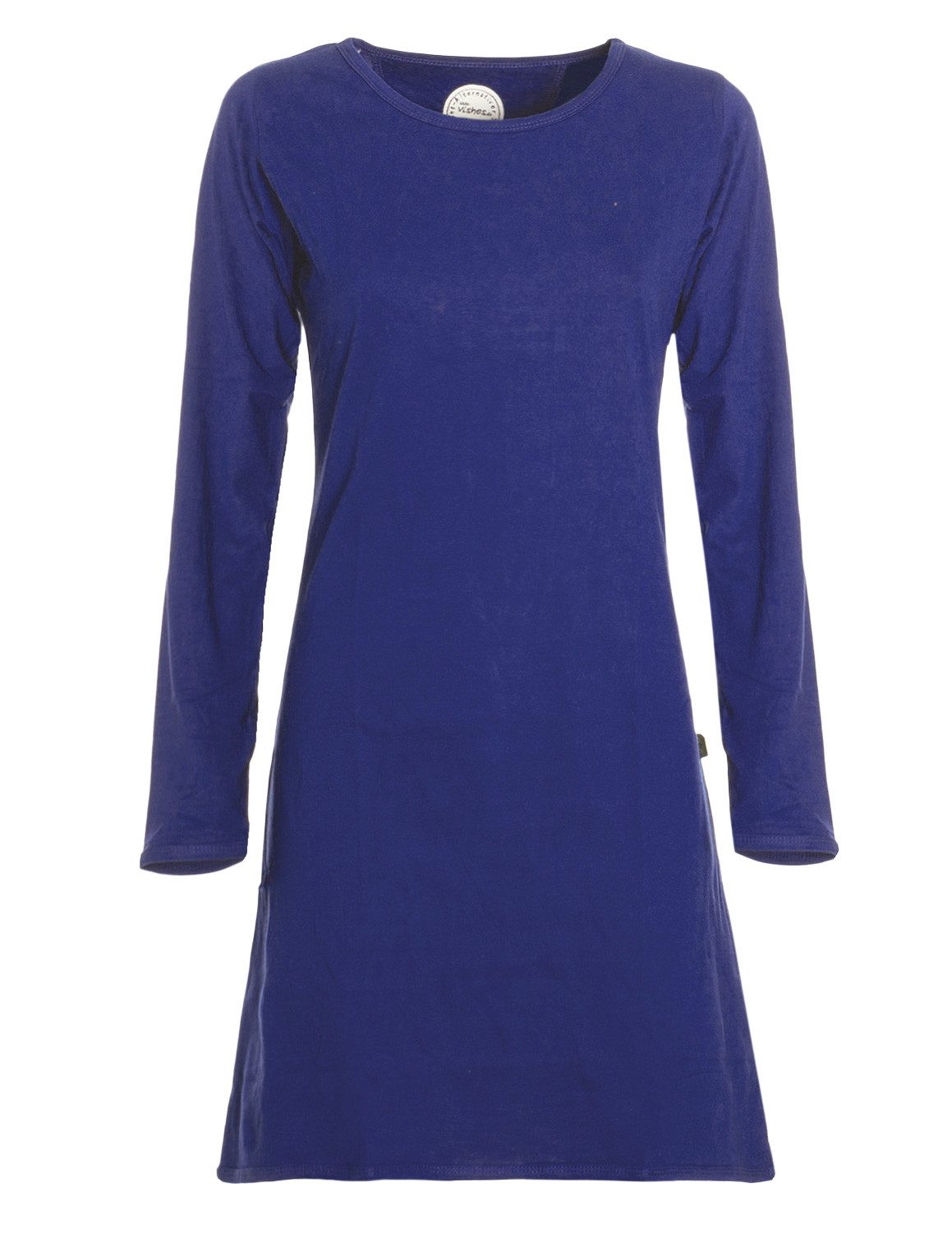 Vishes Jerseykleid Langarmkleid Damen Einfarbig A-Linie Baumwoll-Jersey Alternative Mode, Boho, Hippie, Ethno, Festival