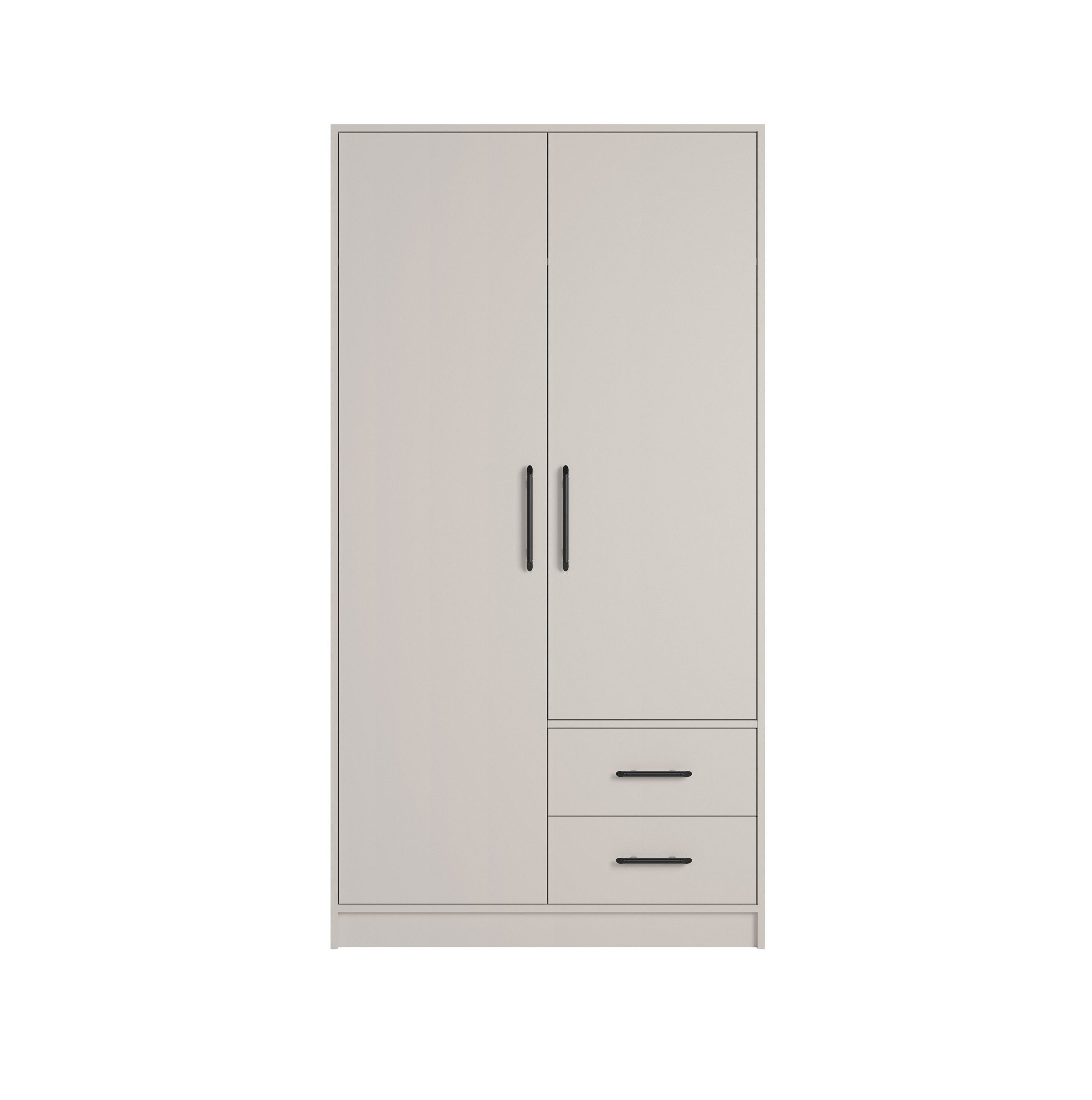 Marmex Möbel Garderobenschrank SMART 3C zweitüriger Kleiderschrank Mehrzweckschrank Drehtürenschrank Kleiderstange, Schubladen 100 x 190 x 56