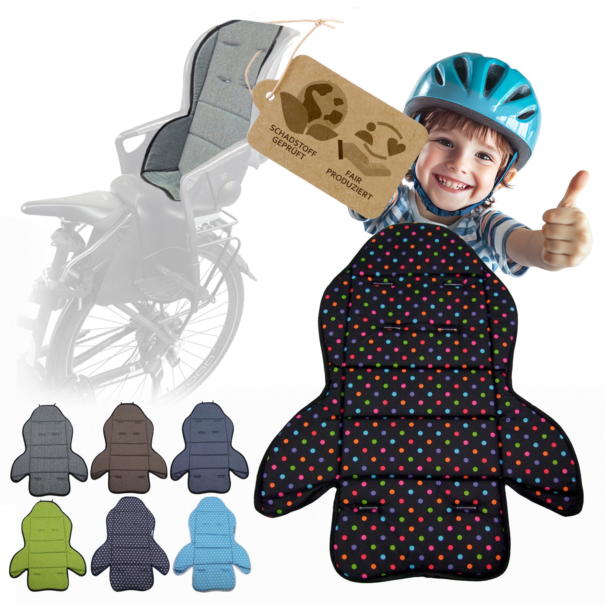Fahrradkindersitz Ersatzbezug Sitzkissen für Fahrradsitz kompatibel mit Römer Jockey M3