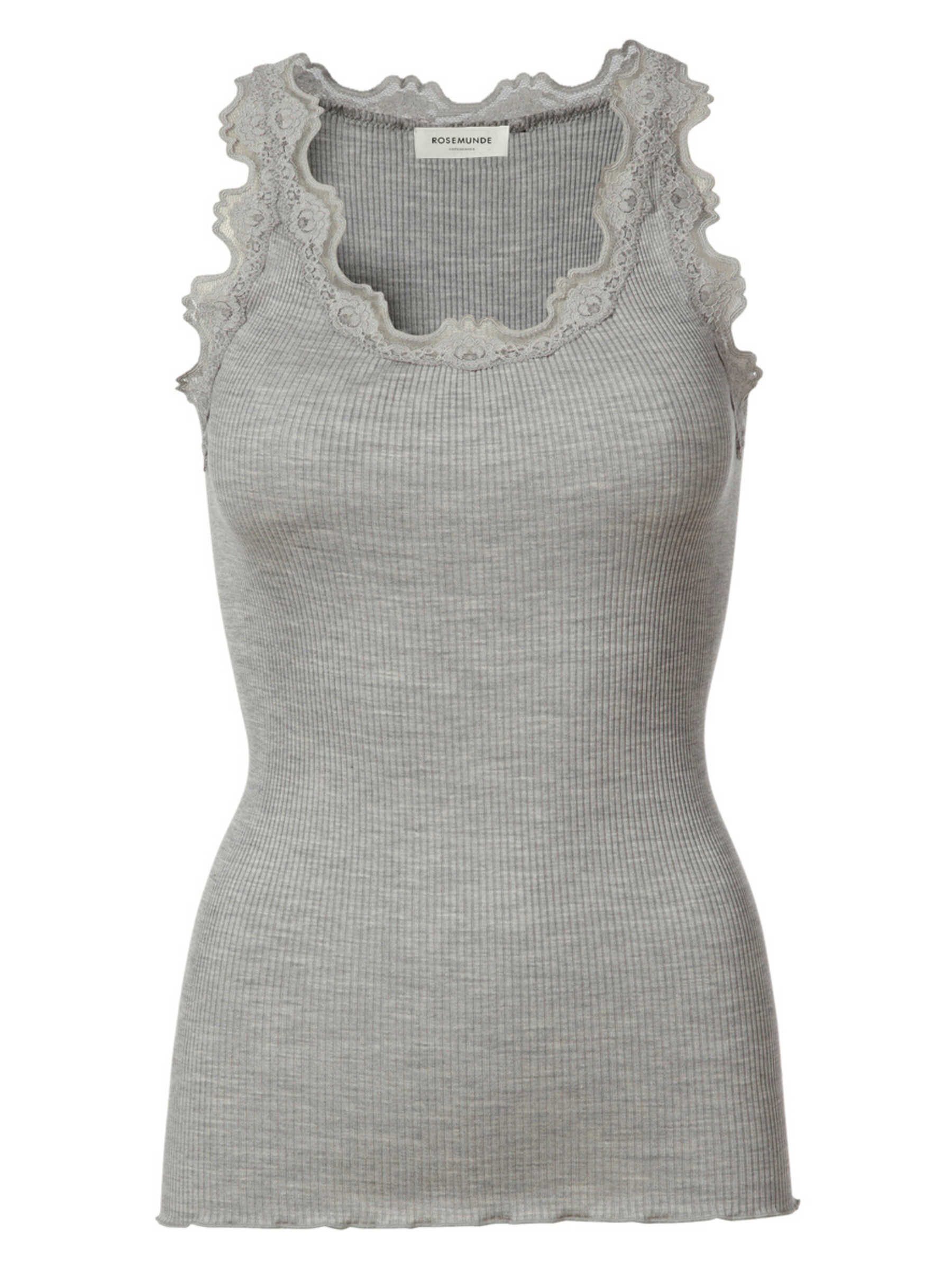 rosemunde Spitzentop Babette Silk Top mit Seide Vintage-Spitzenbesatz, mit Rundhalsausschnitt, hoher Seidenanteil