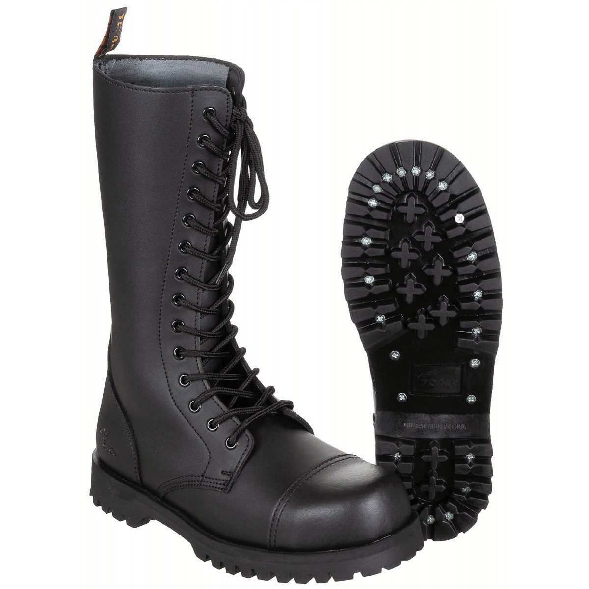 14-Loch Stiefel "Pure Trash" schwarz Stahlkappe Schrauben Stiefel