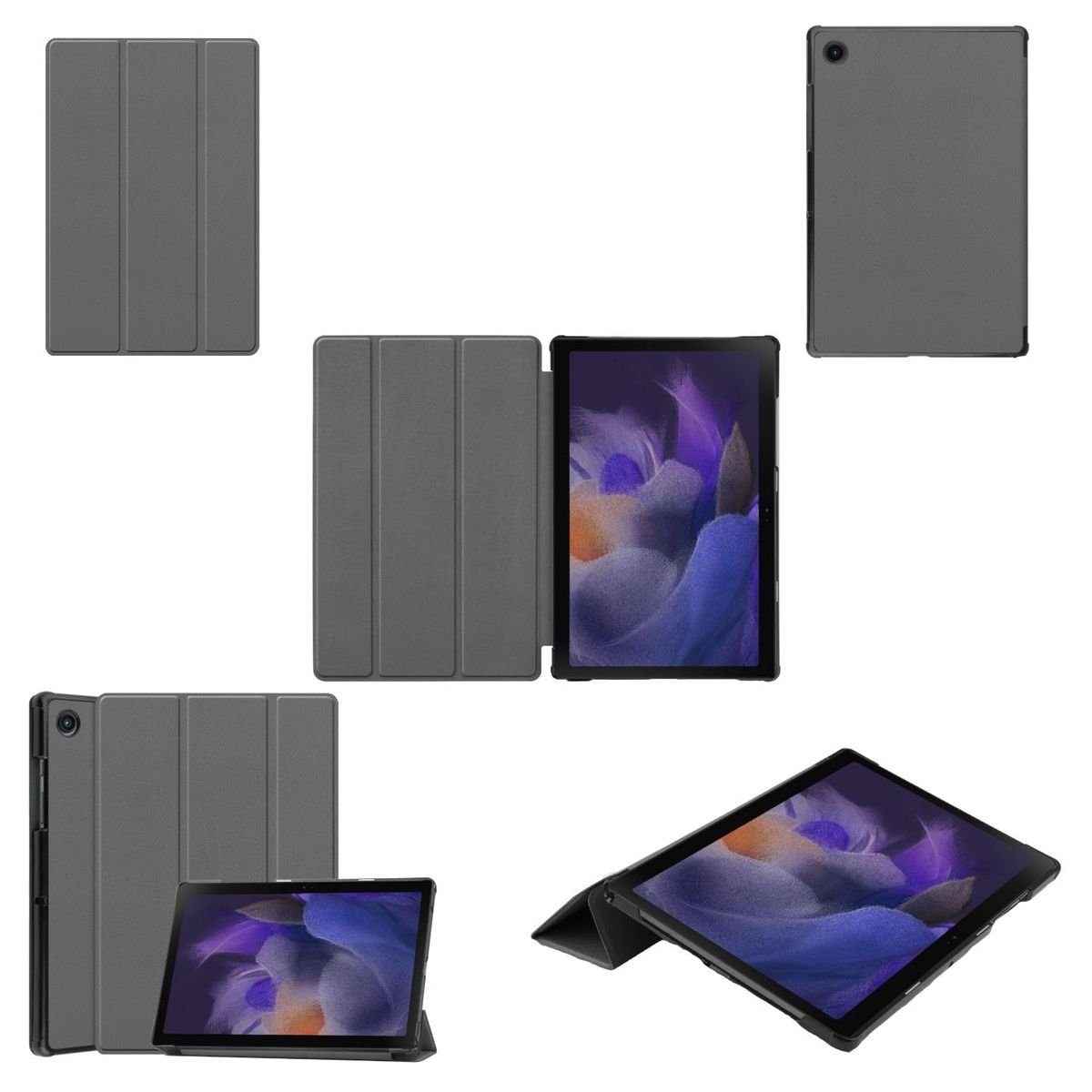Wigento Tablet-Hülle Für Samsung Galaxy Tab A8 2021 X205 X200 Tablet Tasche 3 folt Wake UP Smart Cover Etuis Schutz Case