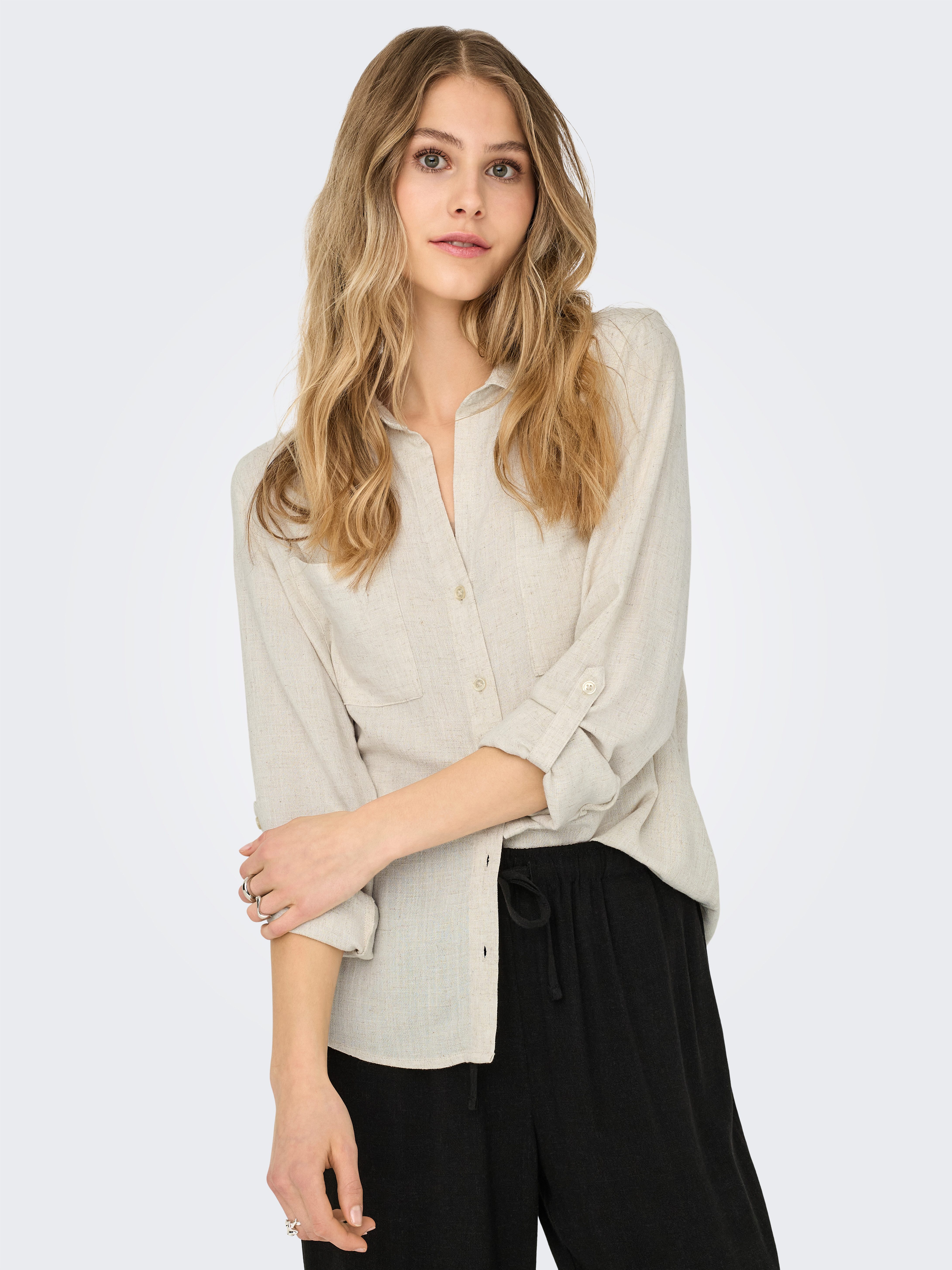 ONLY Langarmbluse ONLYASMIN-SIESTA LS LINEN BL günstig online kaufen