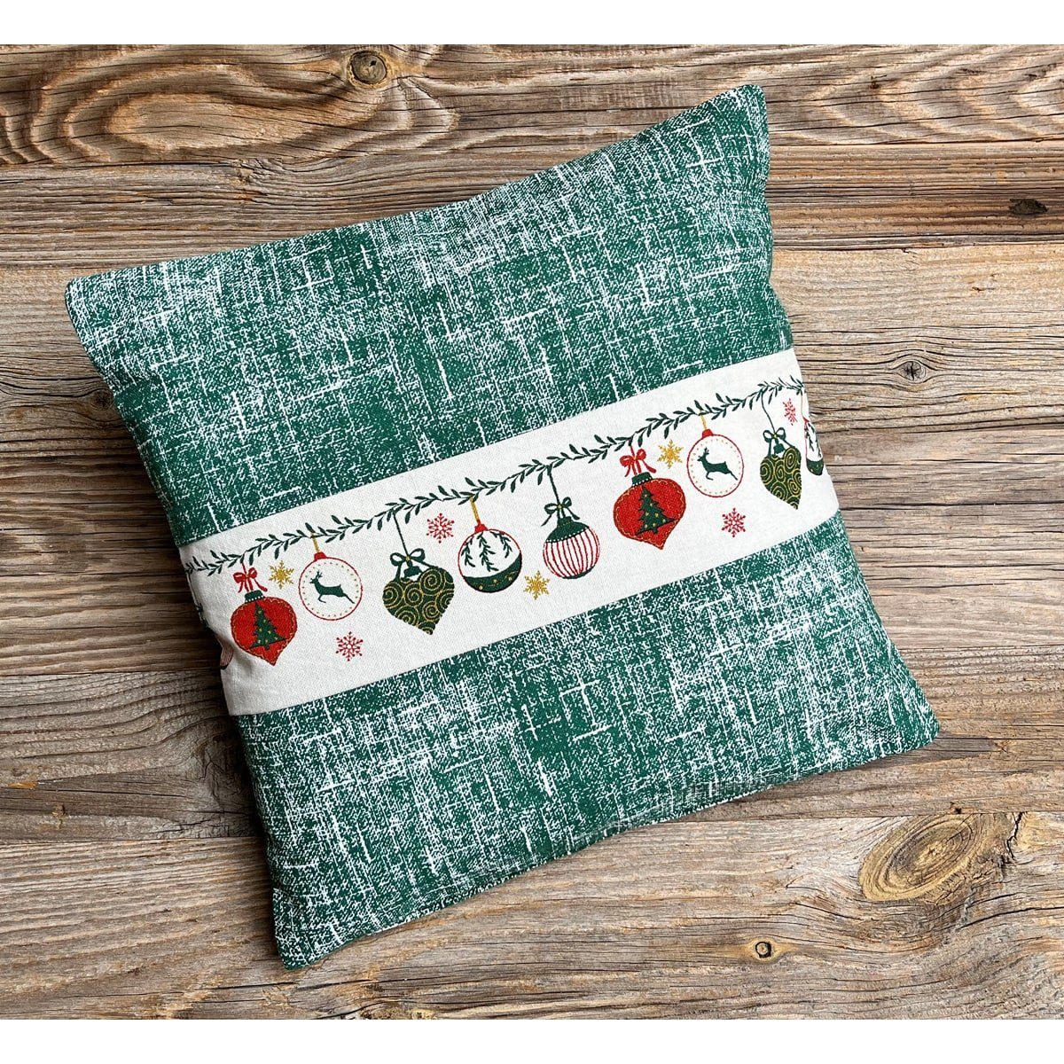 Kissenbezüge KissenBezug 30x30 cm Weihnachten Motiv grün weiß
