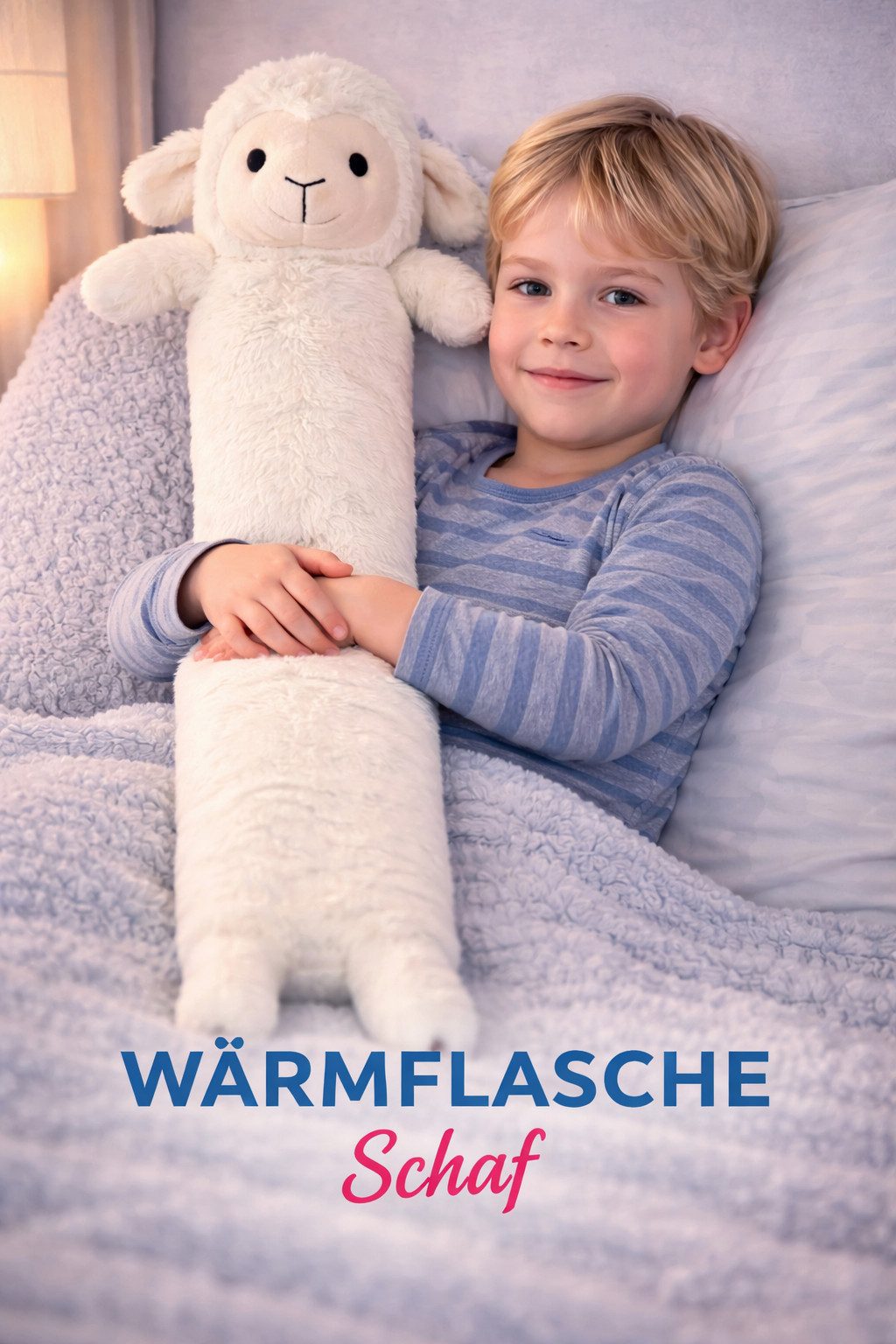 Antonio Wärmflasche Kinder Schlauch Wärmflasche 1,9 Liter mit Tiermotiv Schaf