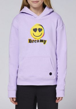 Emoji Sweatshirt mit verliebtem Grinsegesicht-Print