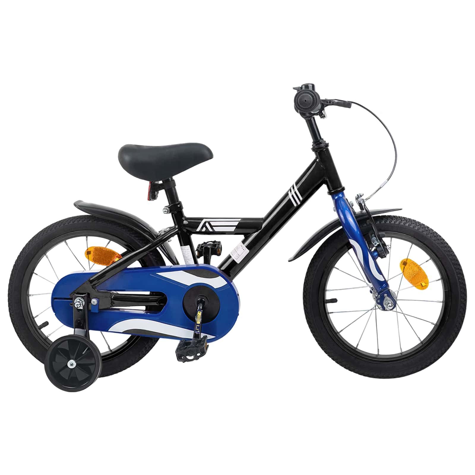vidaXL Kinderfahrrad 112,5 x 51 x 75 cm Kinderfahrrad 16 Zoll für 4-6 Jahre alt Schwarz Stü