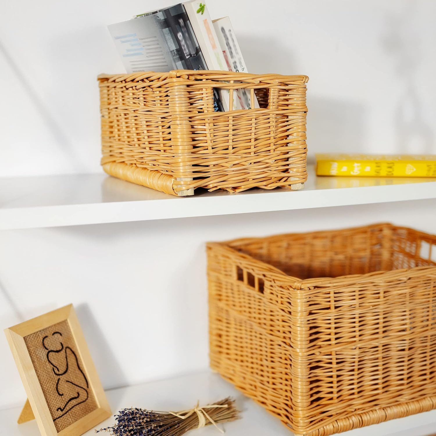 Creative Home Holzkiste Weidenkorb Aufbewahrungskorb, Handgeflochten, günstig online kaufen