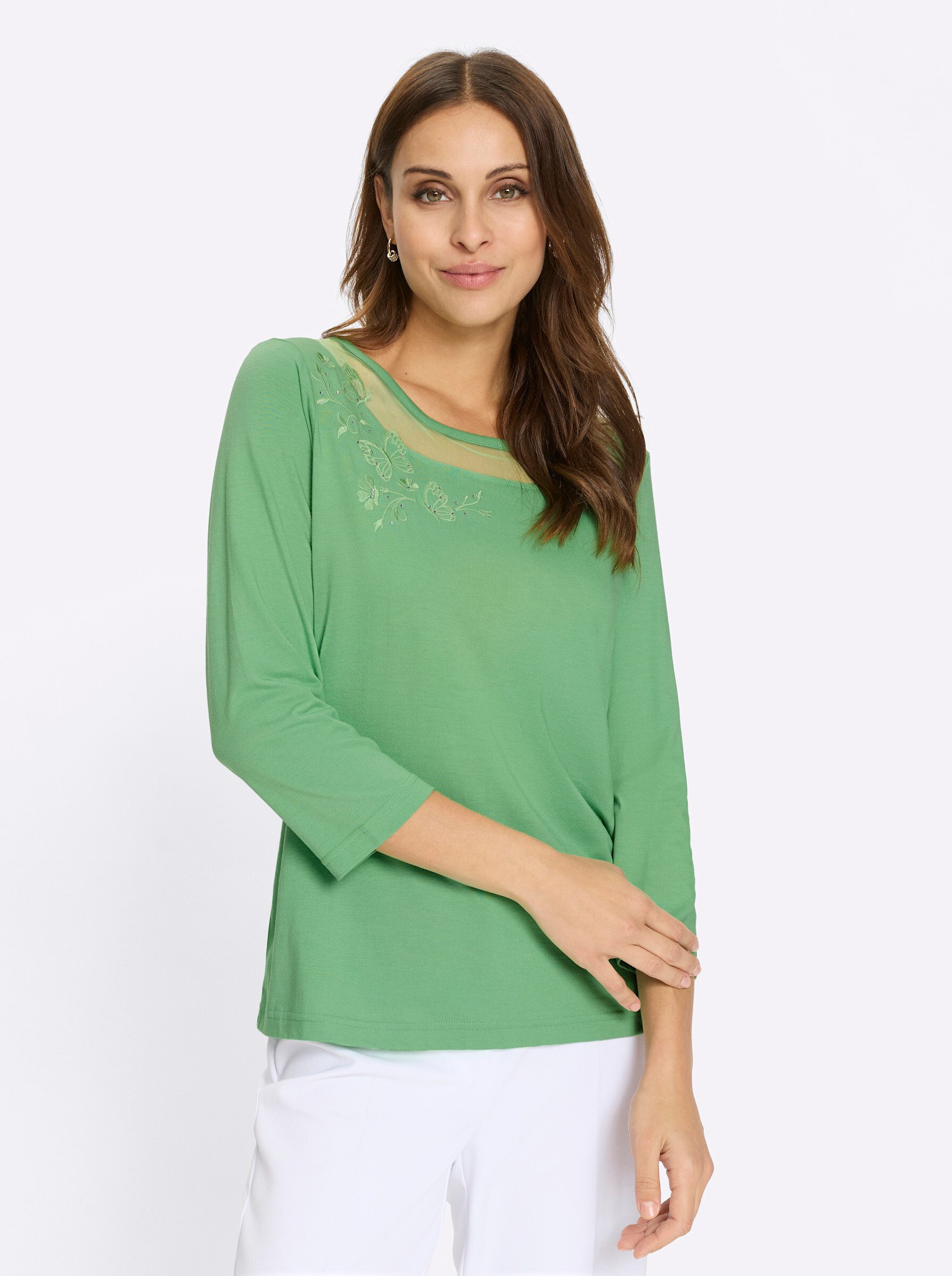 T-Shirt Rundhals-Shirt 3/4-Arm