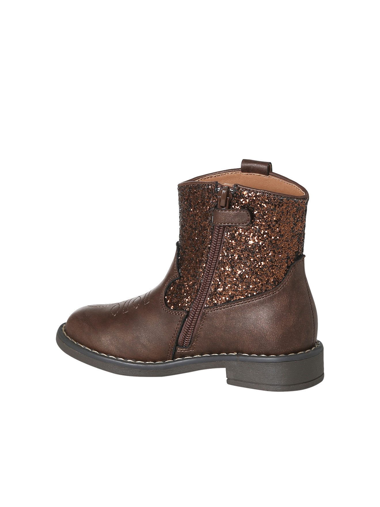 vertbaudet Boots mit Glitzer-Schaft und Ziernaht Mädchen Schnürboots – Bild 3 von 5