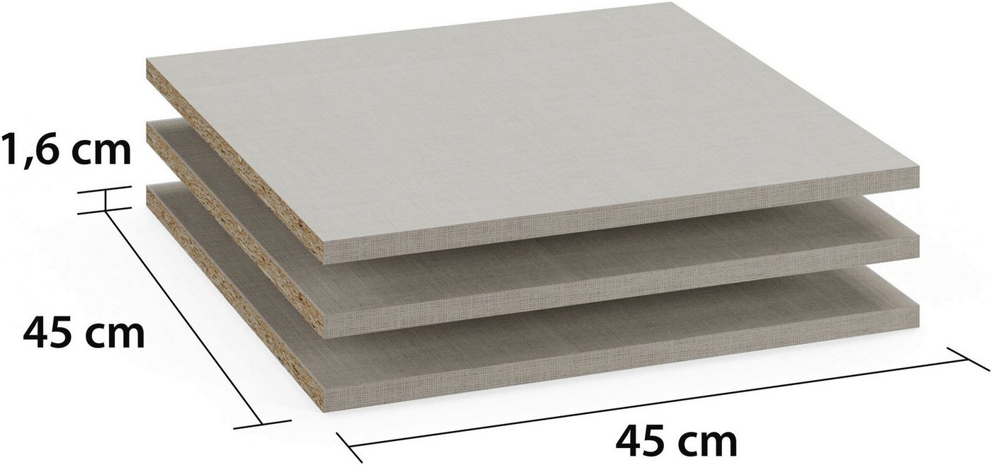 rauch Einlegeboden Zubehör für Rauch-Schränke Garderobe Kleiderschrank Schrank (inklusive Befestigungselemente), 3er-Set Breite 45 cm, Tiefe 45 cm MADE IN GERMANY