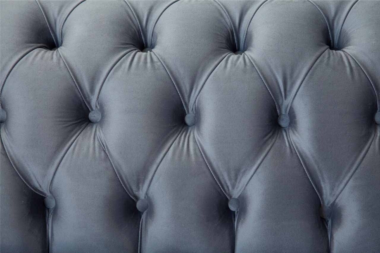 Lounge Sofa Made Sessel Textil Couchen Couch In Sessel Sofas JVmoebel Chesterfield Stoff Grau, Europe