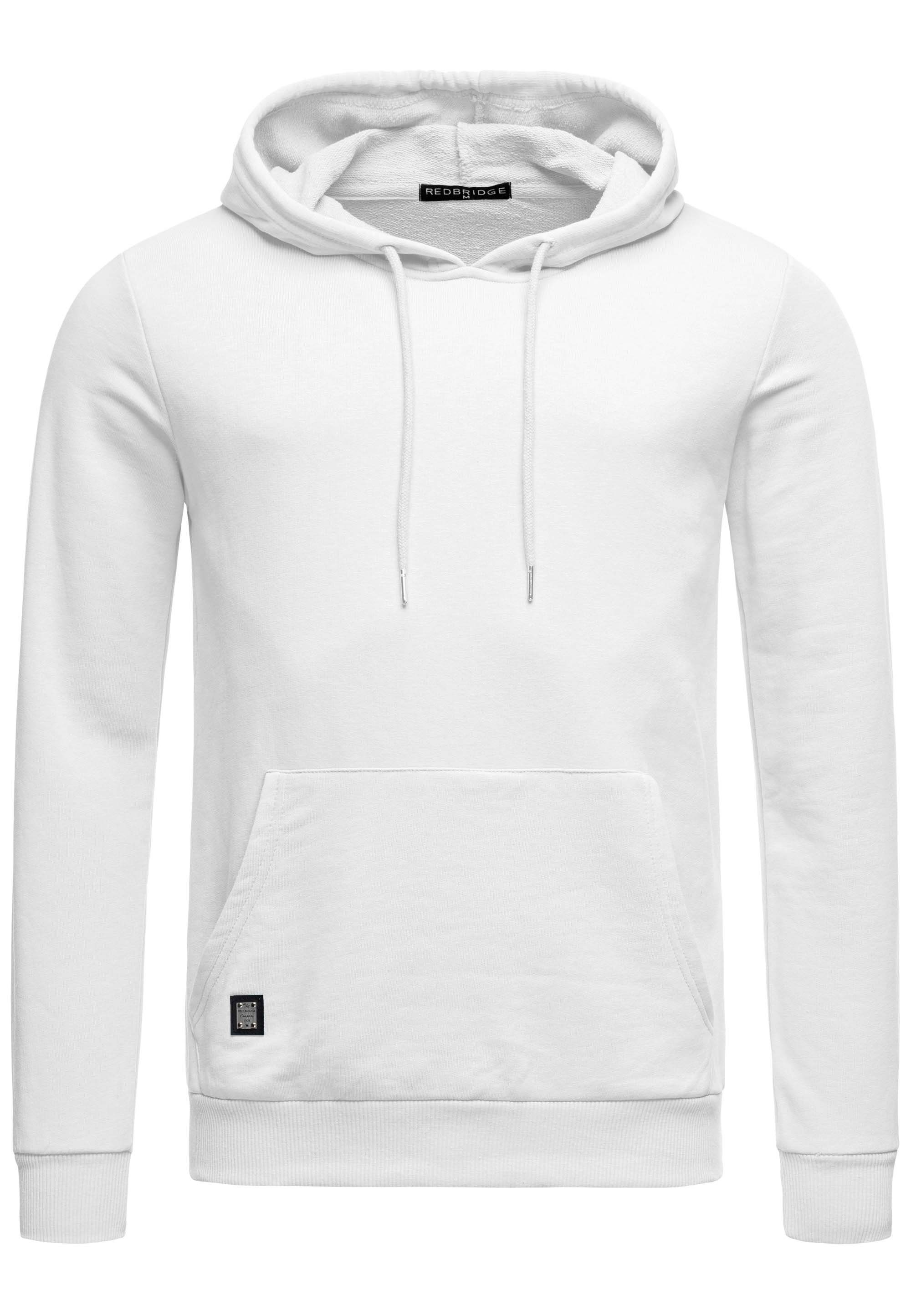 RedBridge Kapuzensweatshirt Hoodie mit Kängurutasche Premium Qualität Weiß