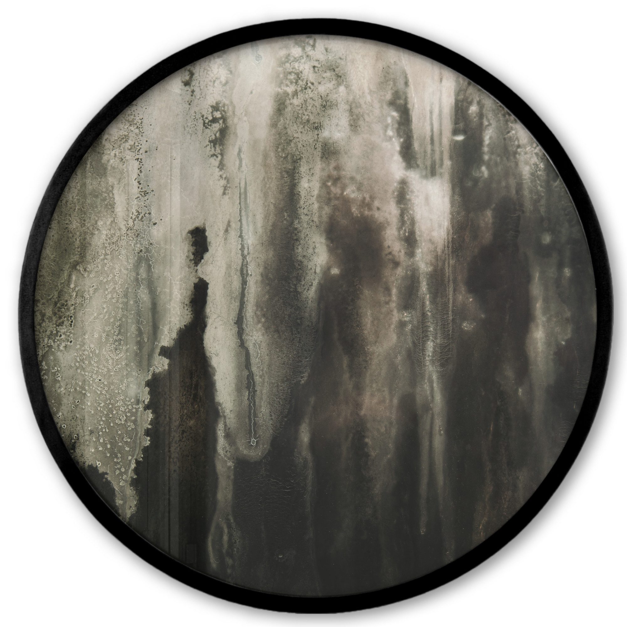 MuchoWow Poster Rund - Abstrakt - Grau - Kunst - Muster, (1 St), Runde Wandbilder, Deko für Wohnzimmer und Schlafzimmer, 40x40 cm