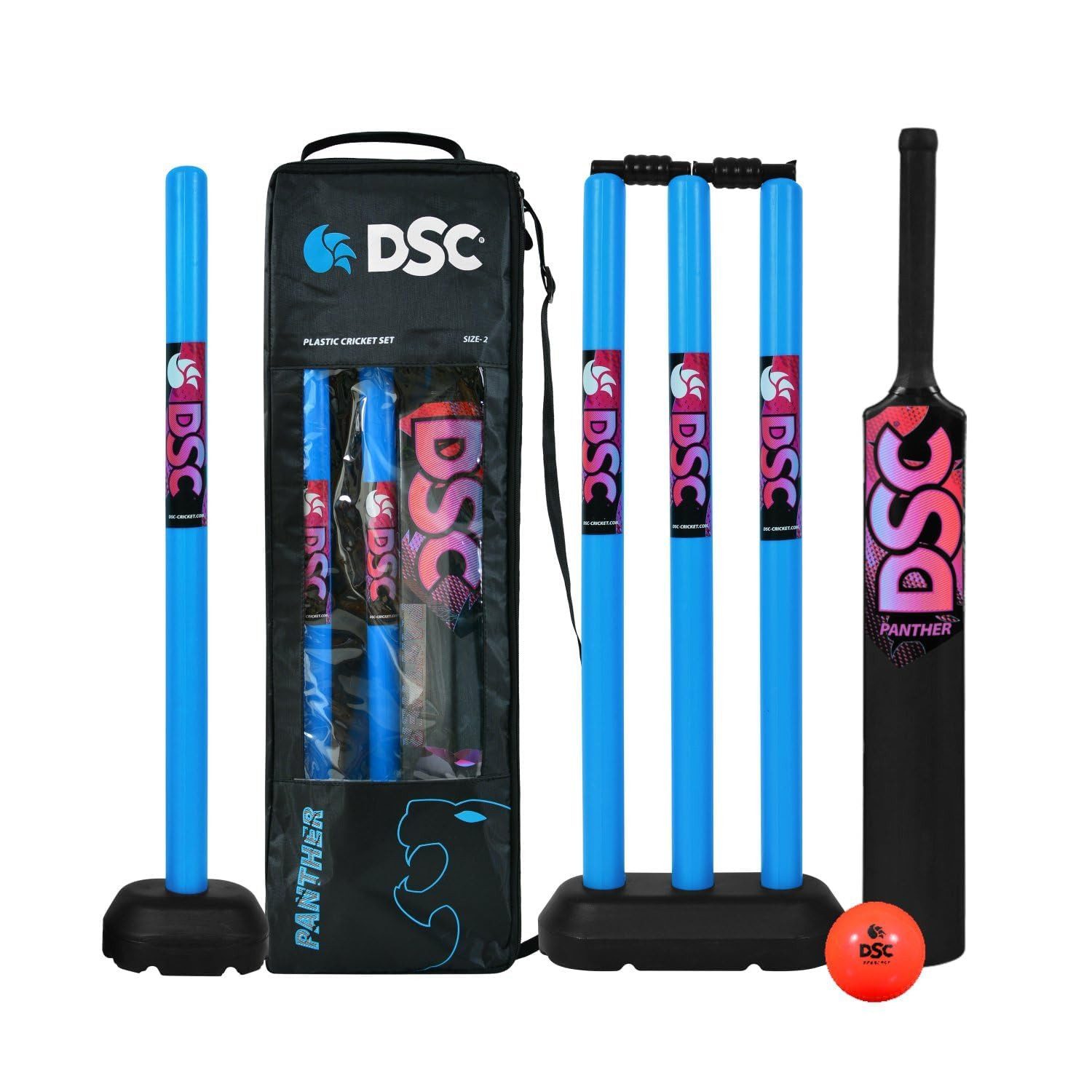 DSC Badmintonschläger DSC Panther Cricket-Set, (Leichter Ракетки für Spielspaß drinnen & draußen., Ideal für Tennis und Gully/Rasen-Cricket, Für Kinder), 2,2-Zoll-Sweet-Spot für mehr Schlagkraft & Kontrolle.