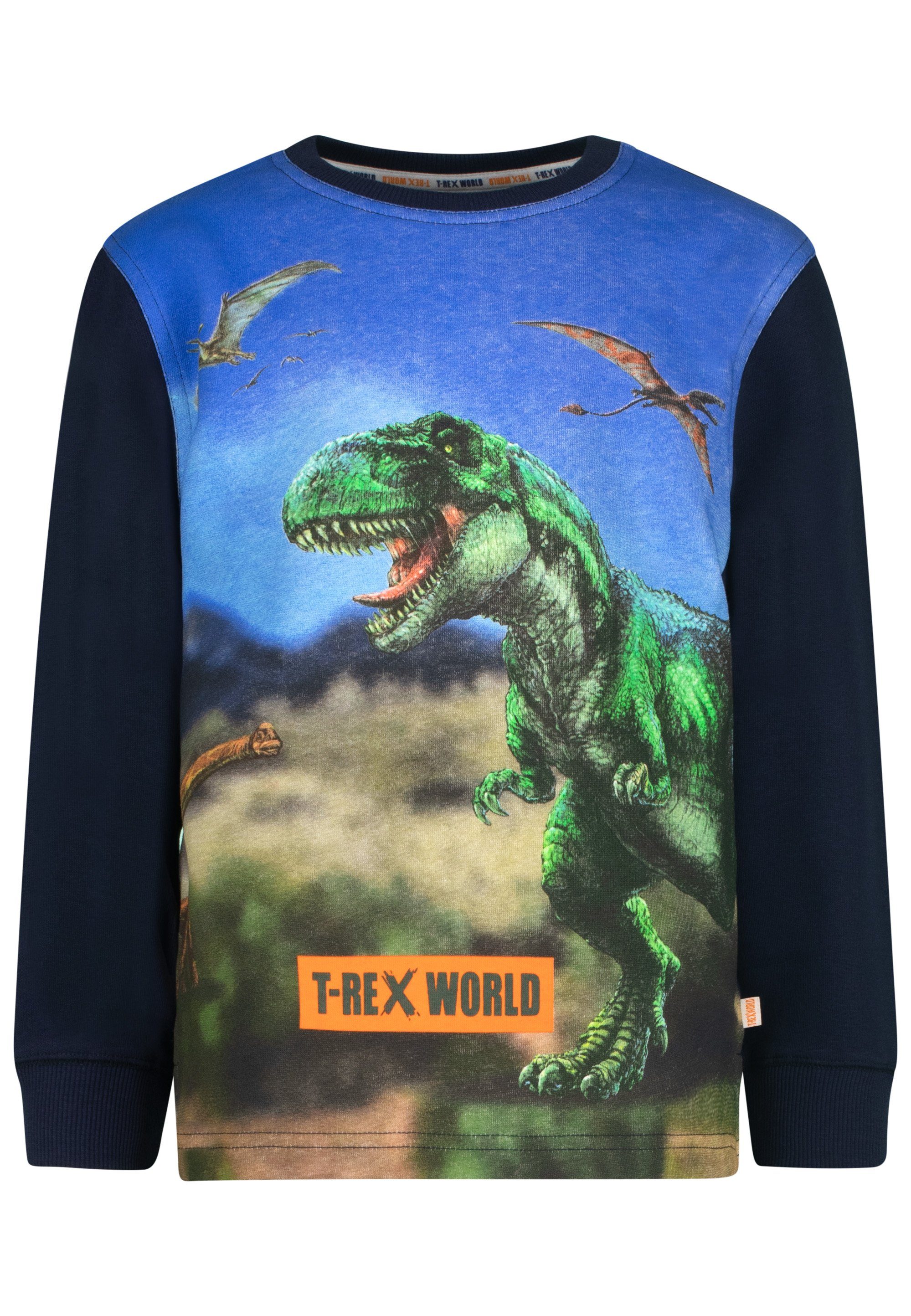 T-REX WORLD Sweatshirt T-REX WORLD mit Foto Dino Print