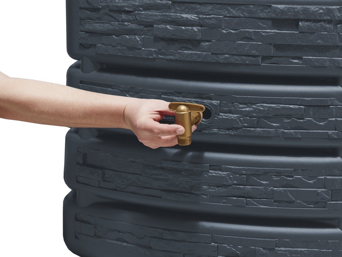 Thumbnail - 4rain Regentonne SLIM STONE DECOR Mauertank 510 L, graphite grey