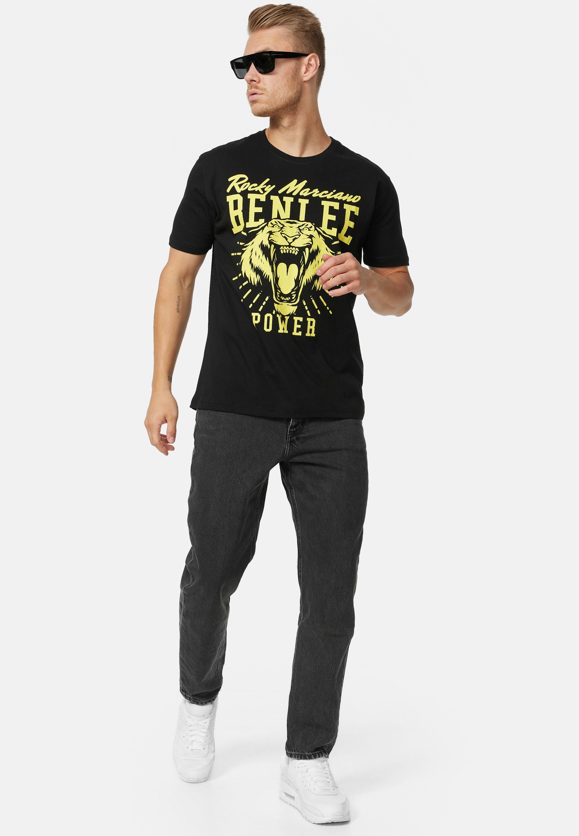 T-Shirt Benlee Black/Yellow POWER Rocky Marciano TIGER
