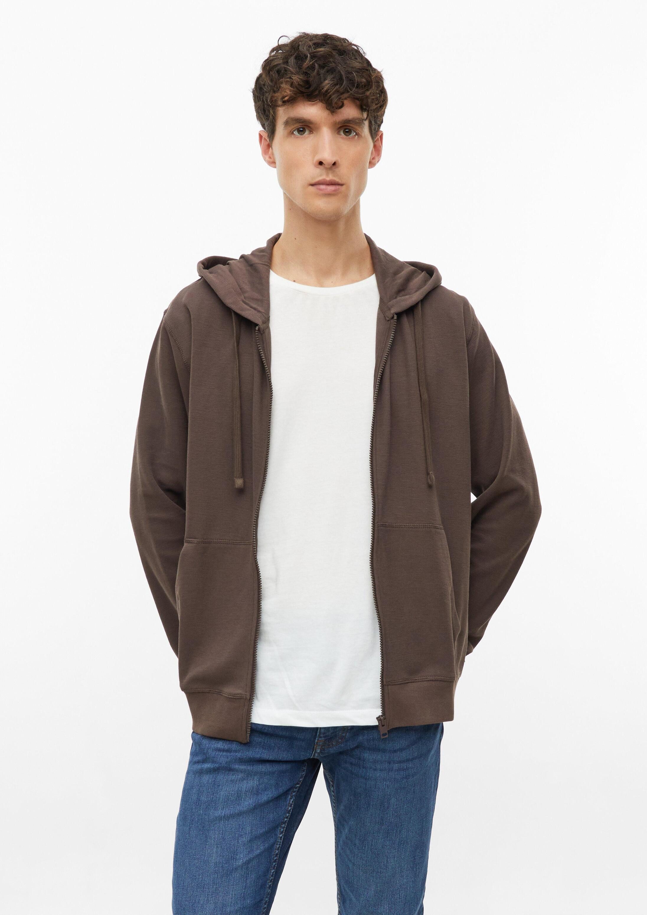s.Oliver Sweatjacke Sweatshirt Kapuzensweatjacke in Waffelpiqué