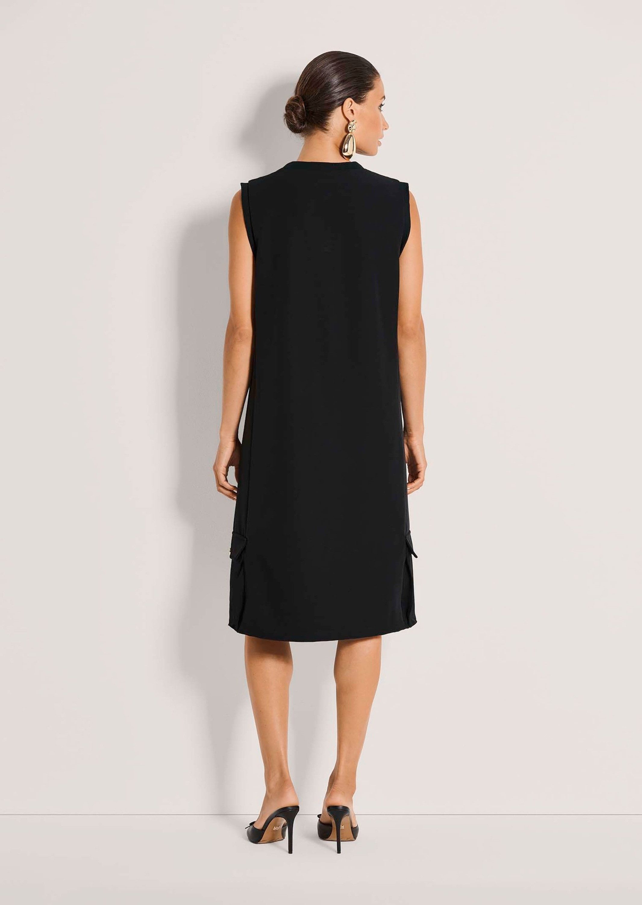MADELEINE Midikleid Midikleid mit Schmuckelementen Sommerkleid mit Rundhals, Cargo-Taschen, Knielänge und ohne Arm