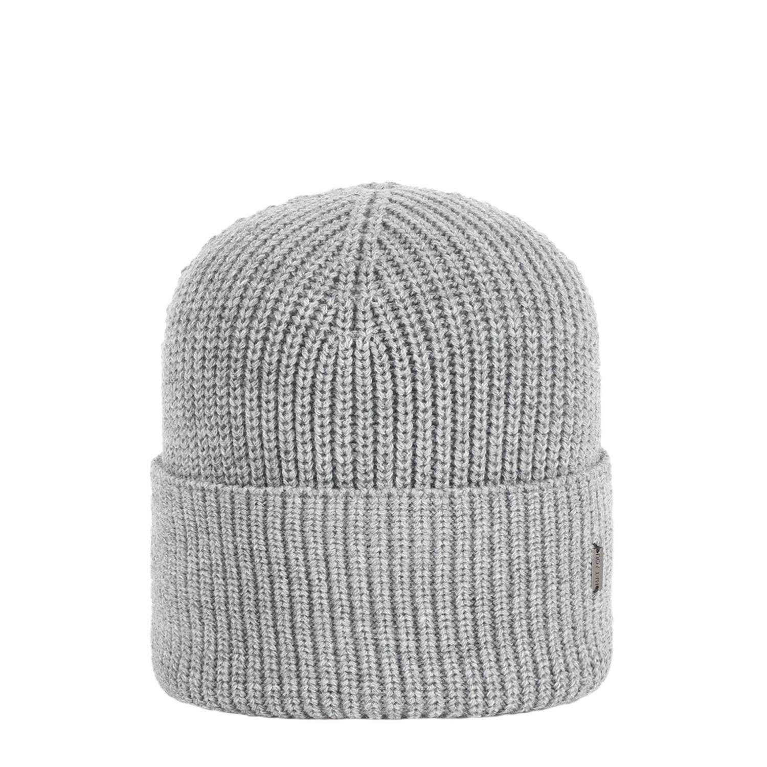 Beanie Grey Light mit Strickmütze You Rand, umgeschlagenem Unisex Hat gestrickte Rippmütze